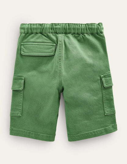 Garment Dye Cargo Shorts-Safari Green-2
