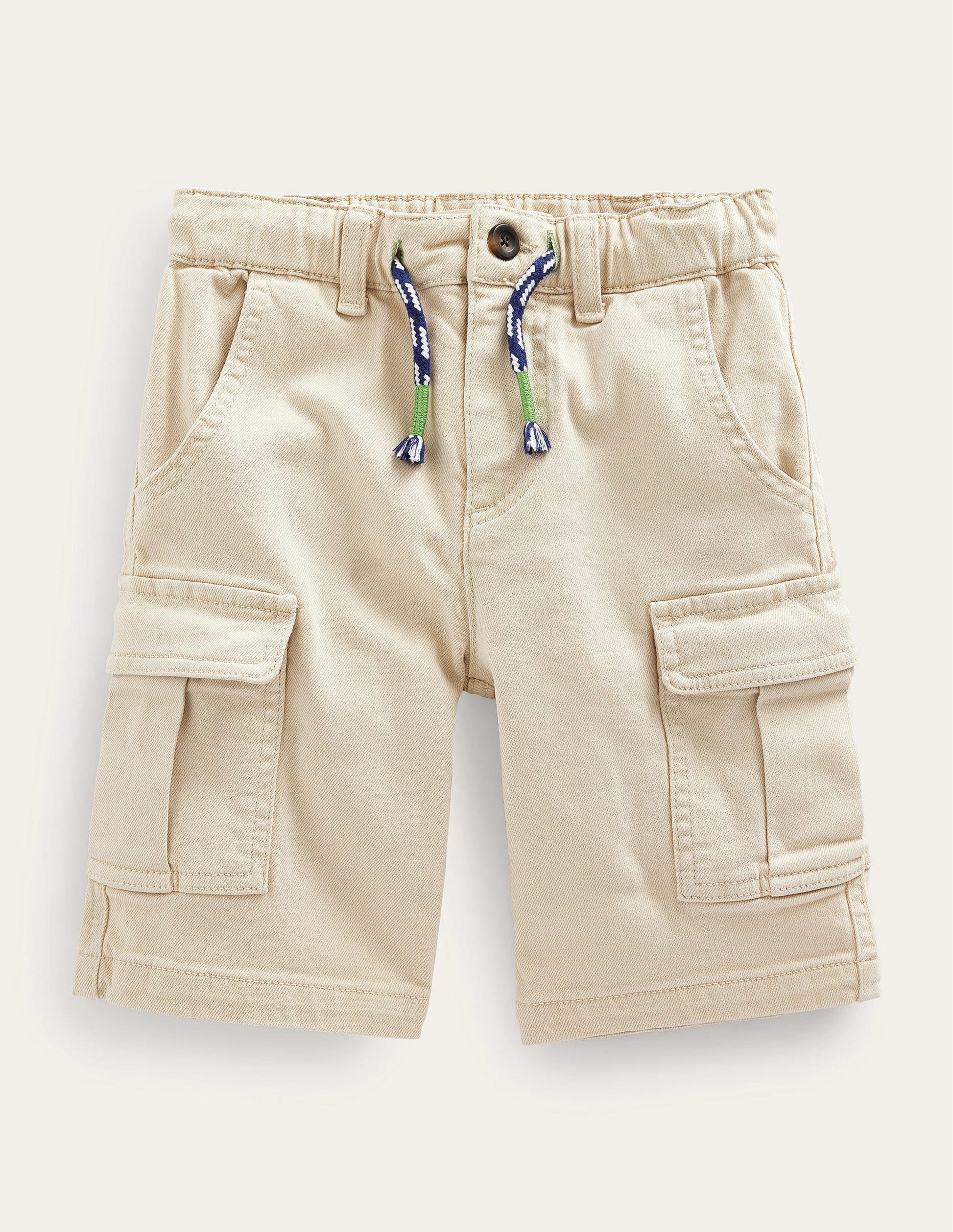 Garment Dye Cargo Shorts-Stone-1