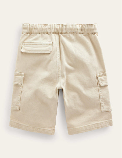 Garment Dye Cargo Shorts-Stone-2