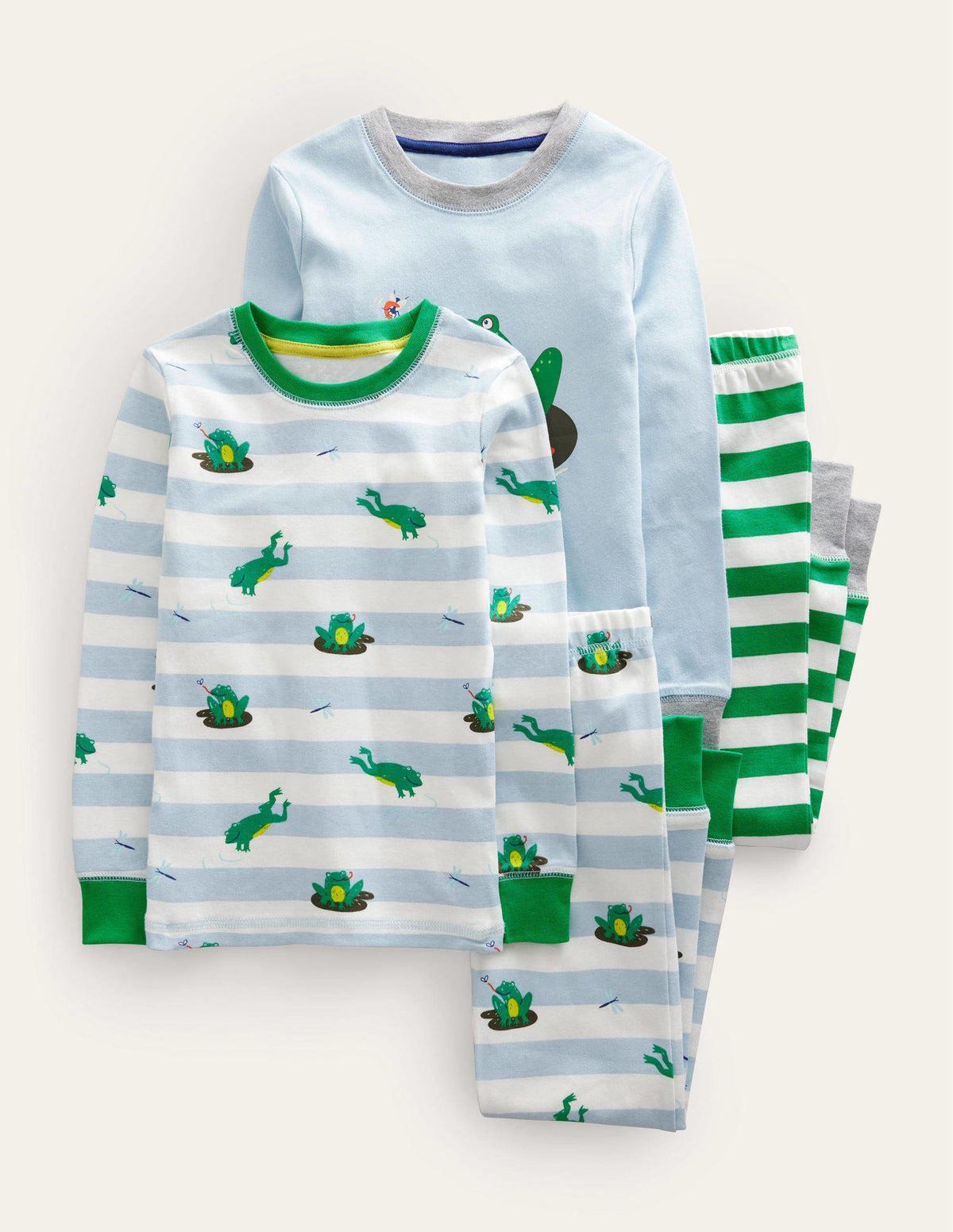 Snug Twin Pack Long Pajamas-Surf Frog - Image 1