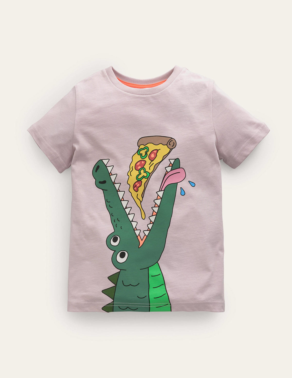 Funny Animal Logo T-shirt-French Pink Crocodile-1