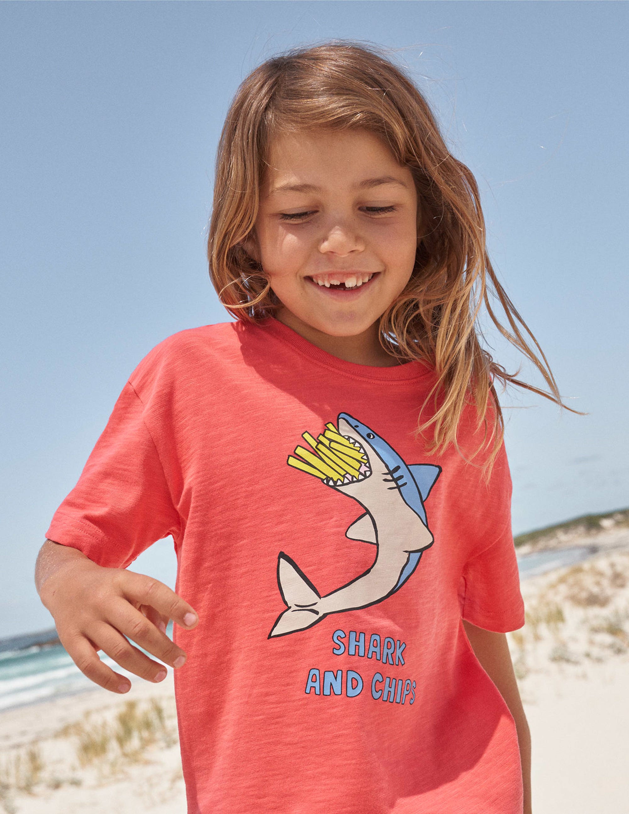 Printed Humour T-shirt-Jam Red Shark - Image 4