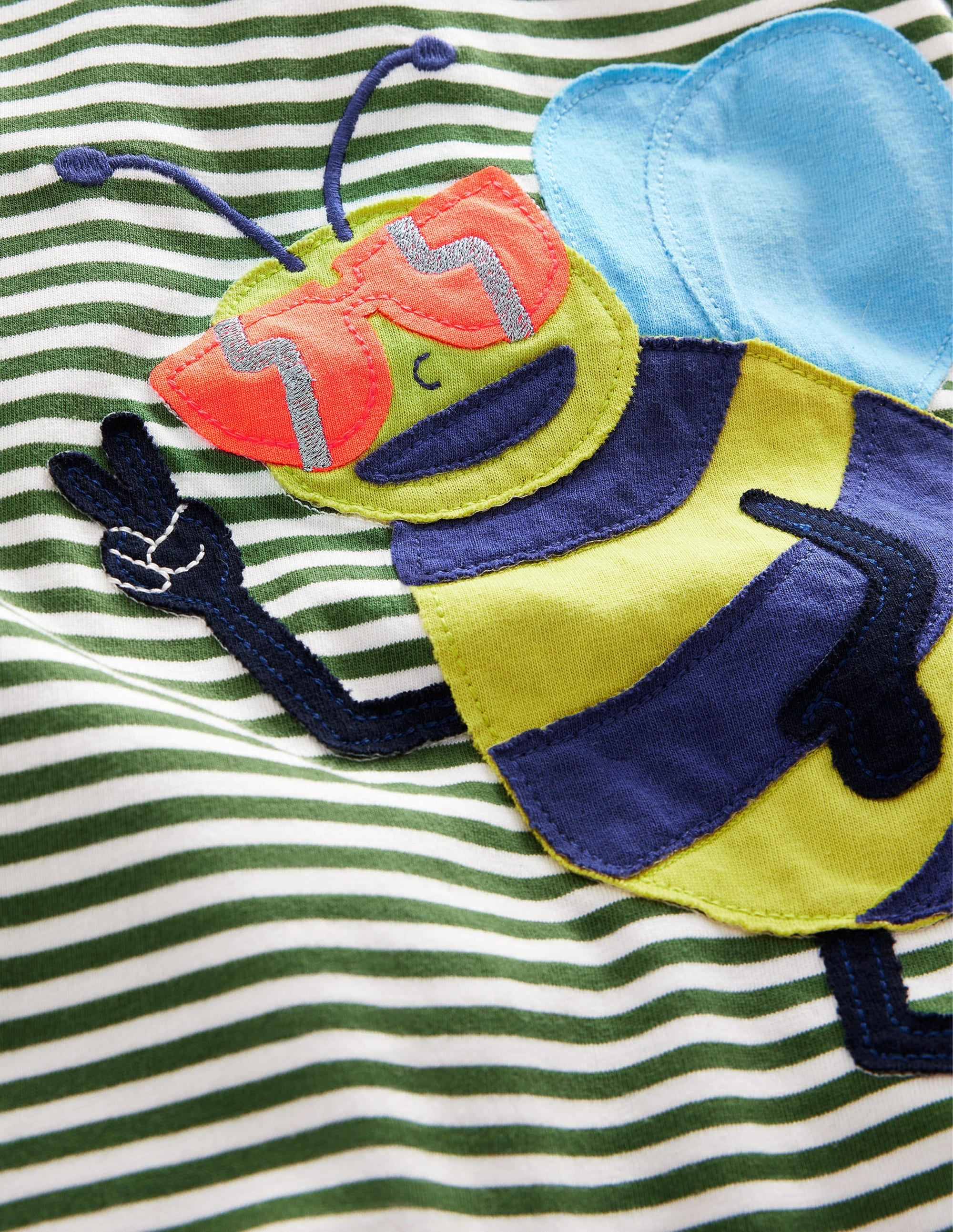 Funny Appliqué T-shirt-Safari/Ivory Bee - Image 3