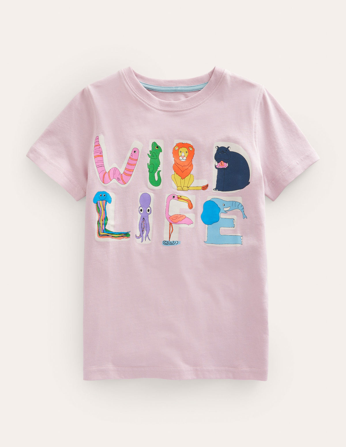 Graphic T-shirt-French Pink Wildlife - Image 1