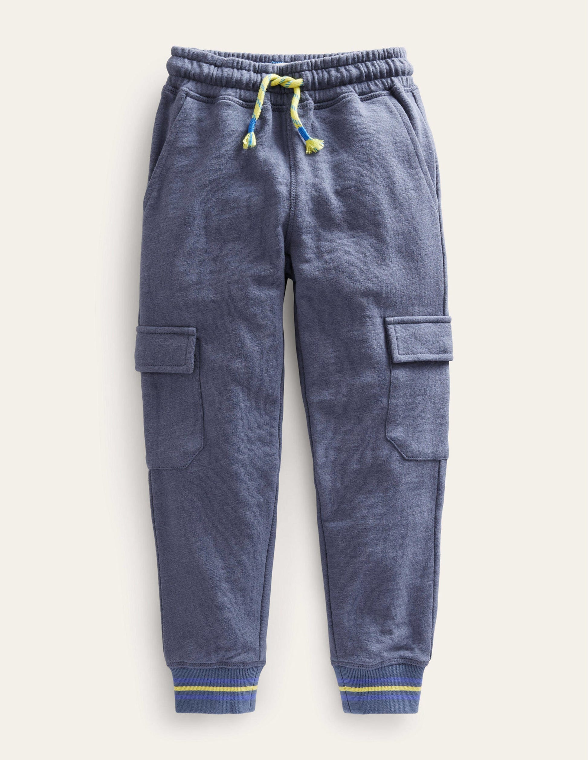 Slub Cargo Joggers-Robot Blue-1