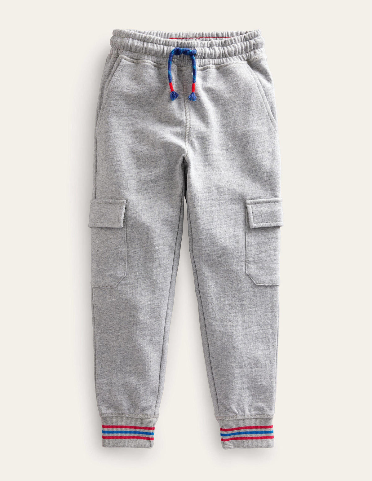 Slub Cargo Joggers-Grey Marl-1