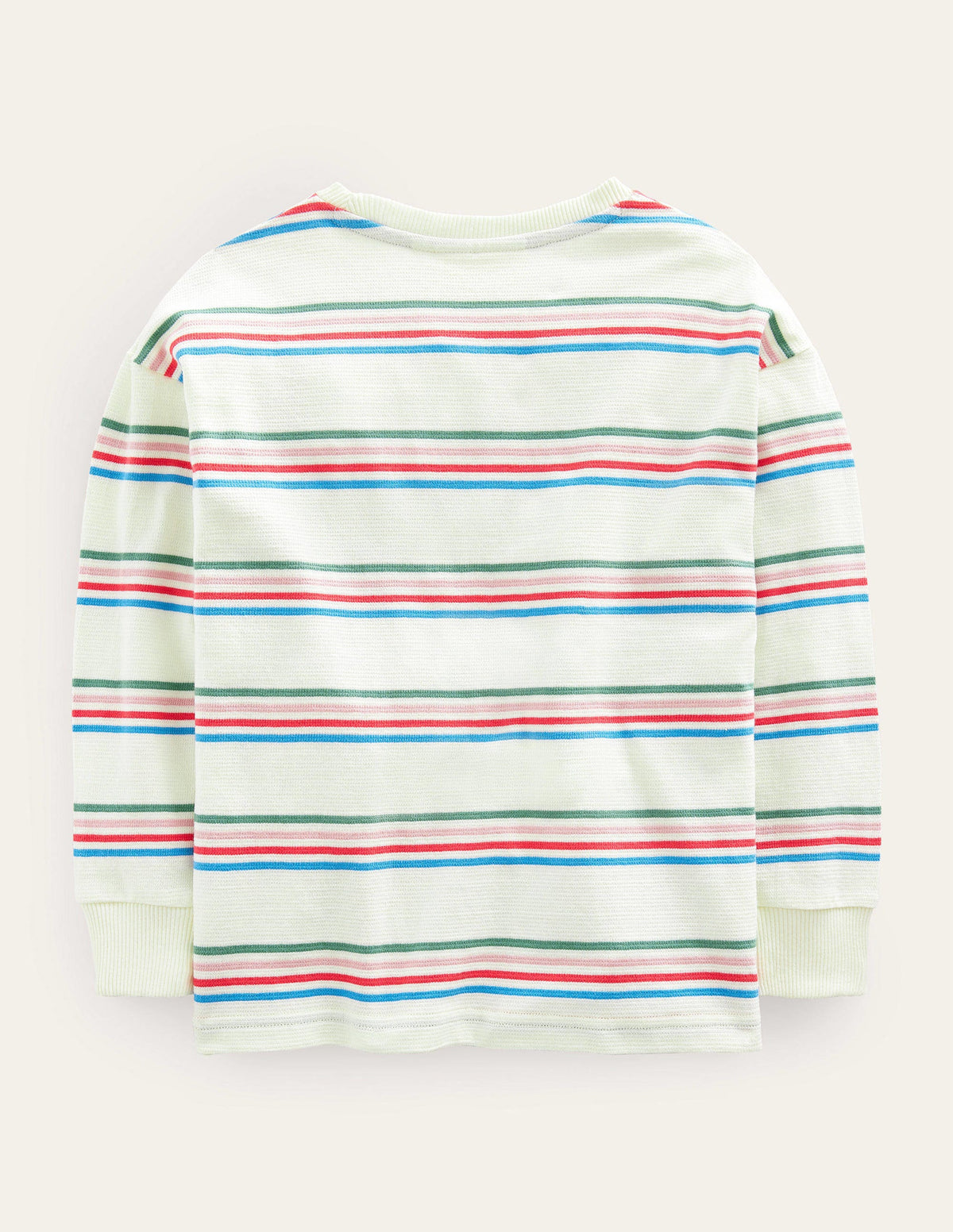 Long Sleeve Textured T-shirt-Ivory/Csarite/Surf - Image 2