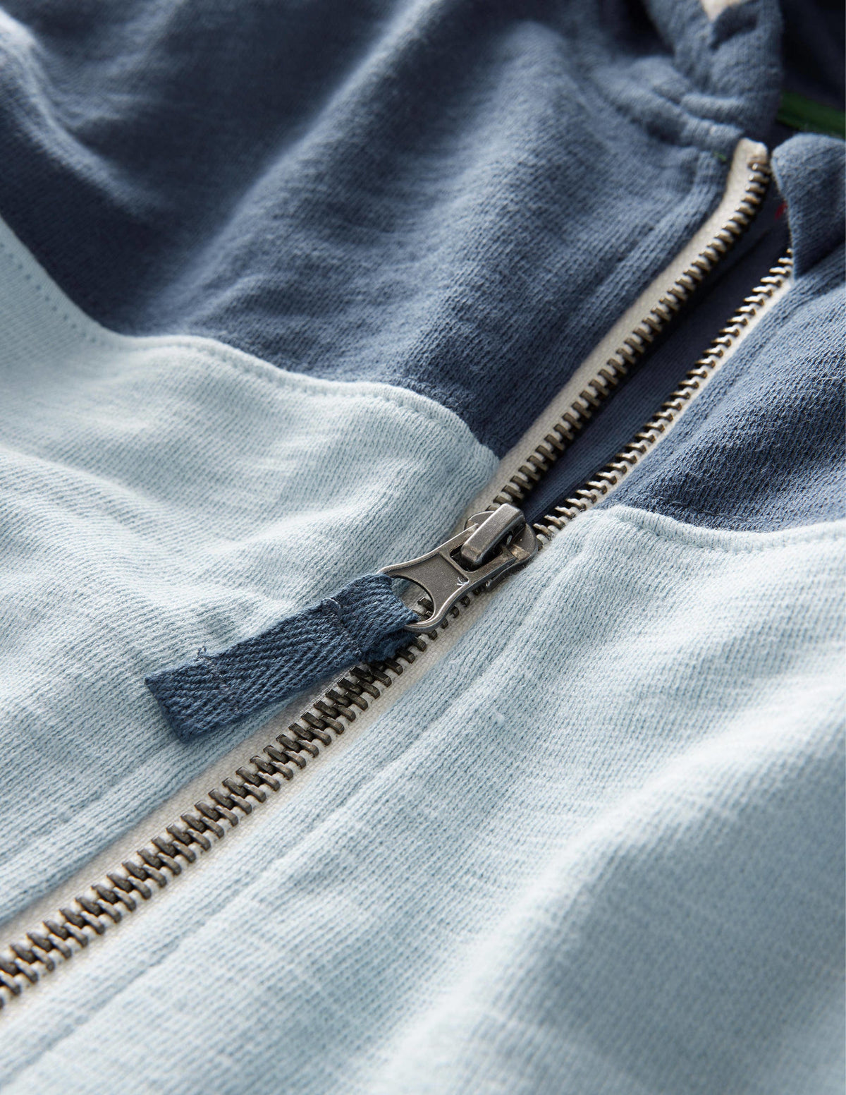 Colour Block Zip Hoodie-Surf Blue Colourblock - Image 3