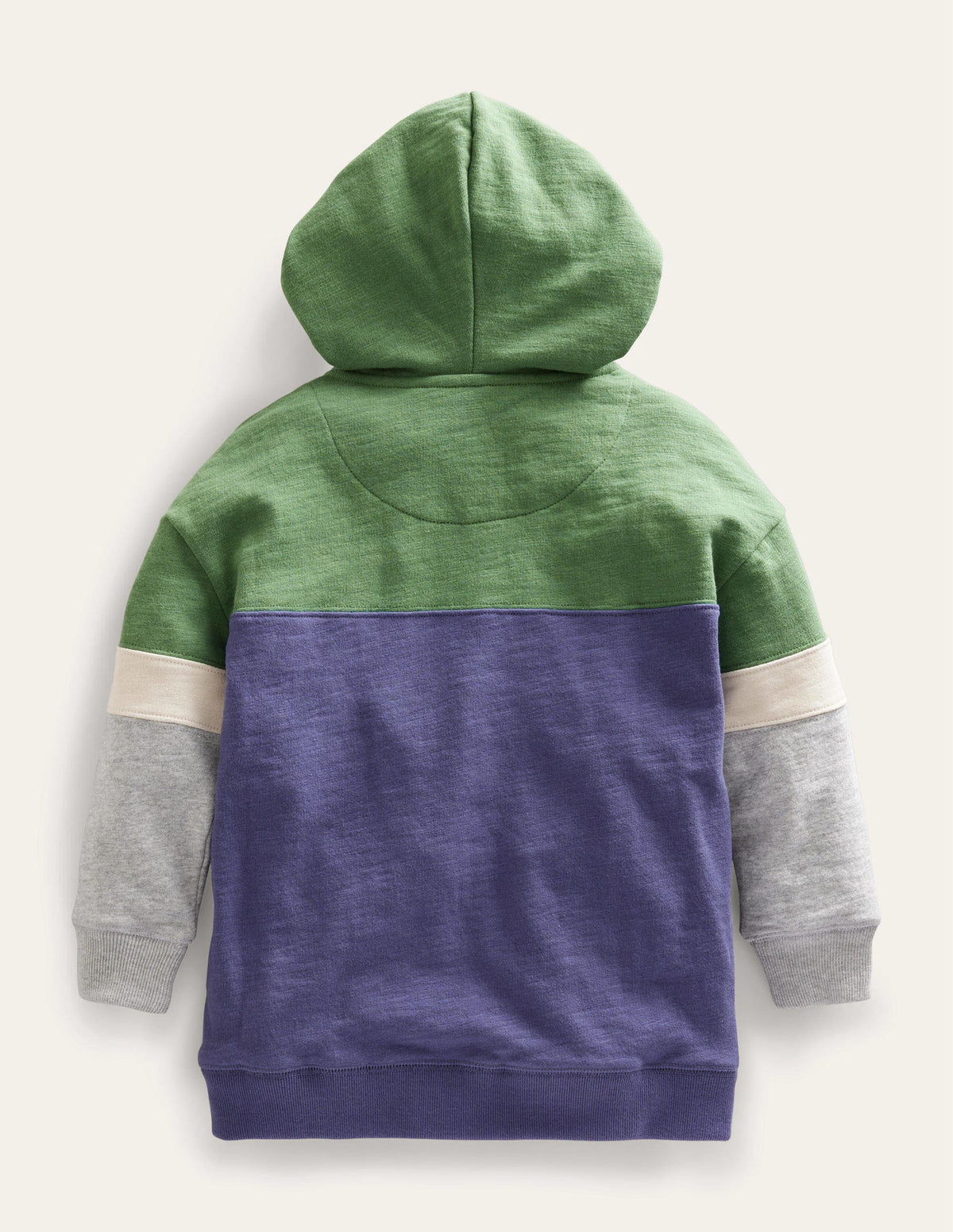 Colour Block Zip Hoodie-Soft Starboard - Image 2