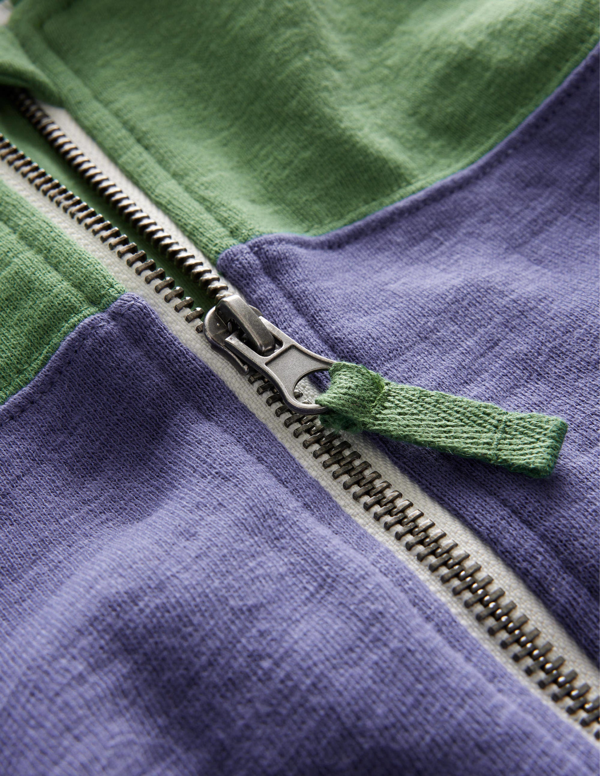 Colour Block Zip Hoodie-Soft Starboard - Image 3