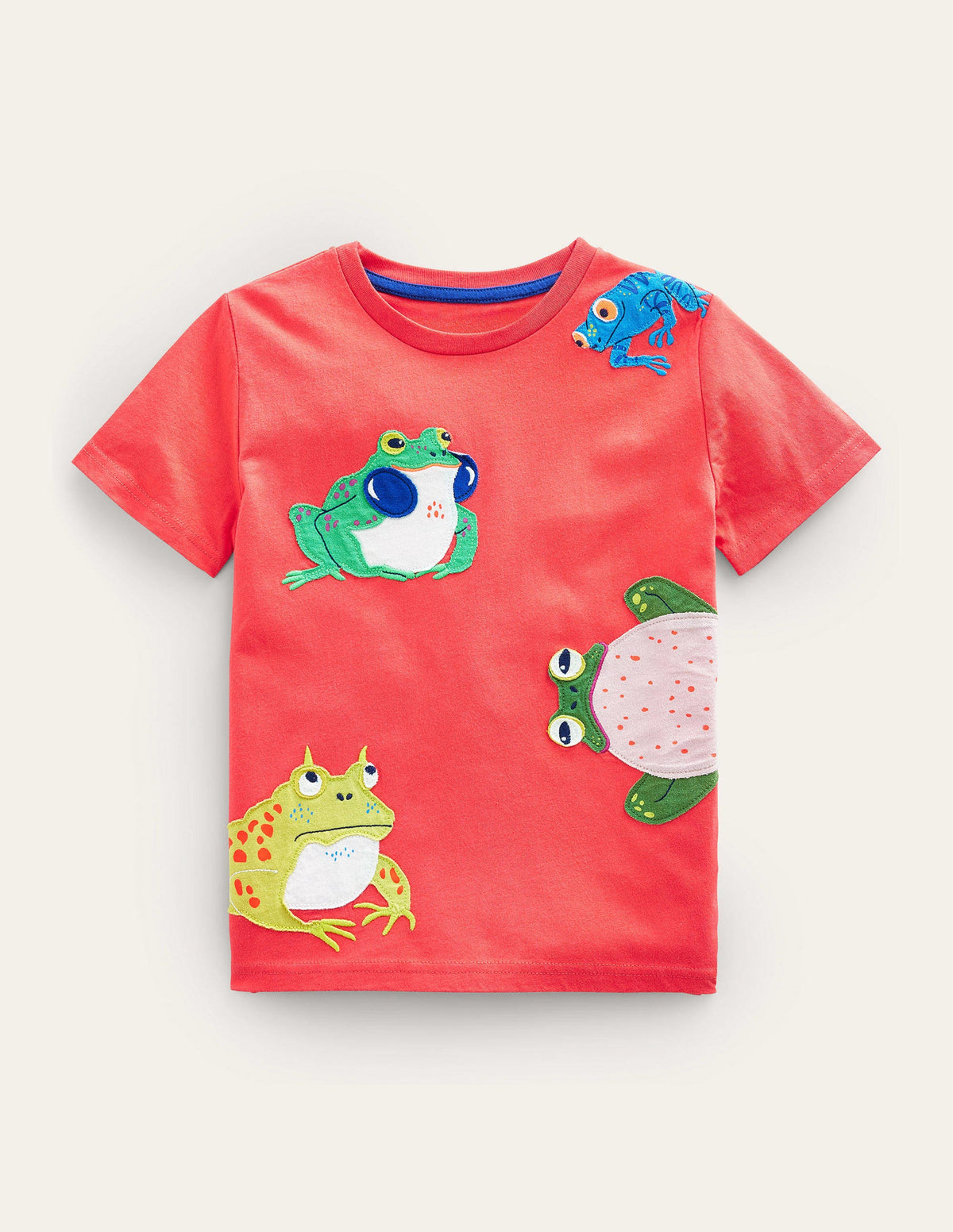 Appliqué Textured T-shirt-Jam Frogs-1