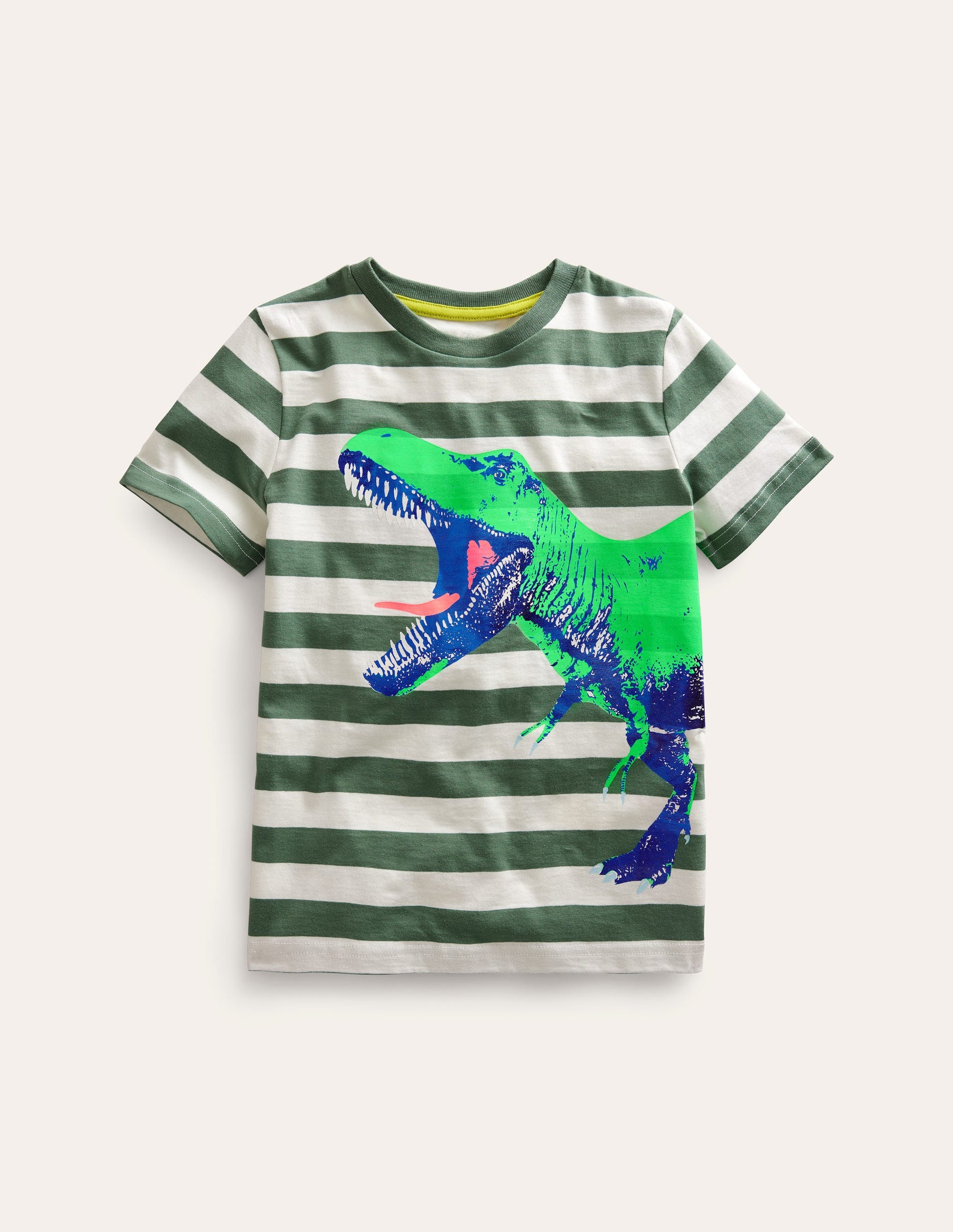 Photographic T-shirt-Grey/Ivory Dinosaur-1