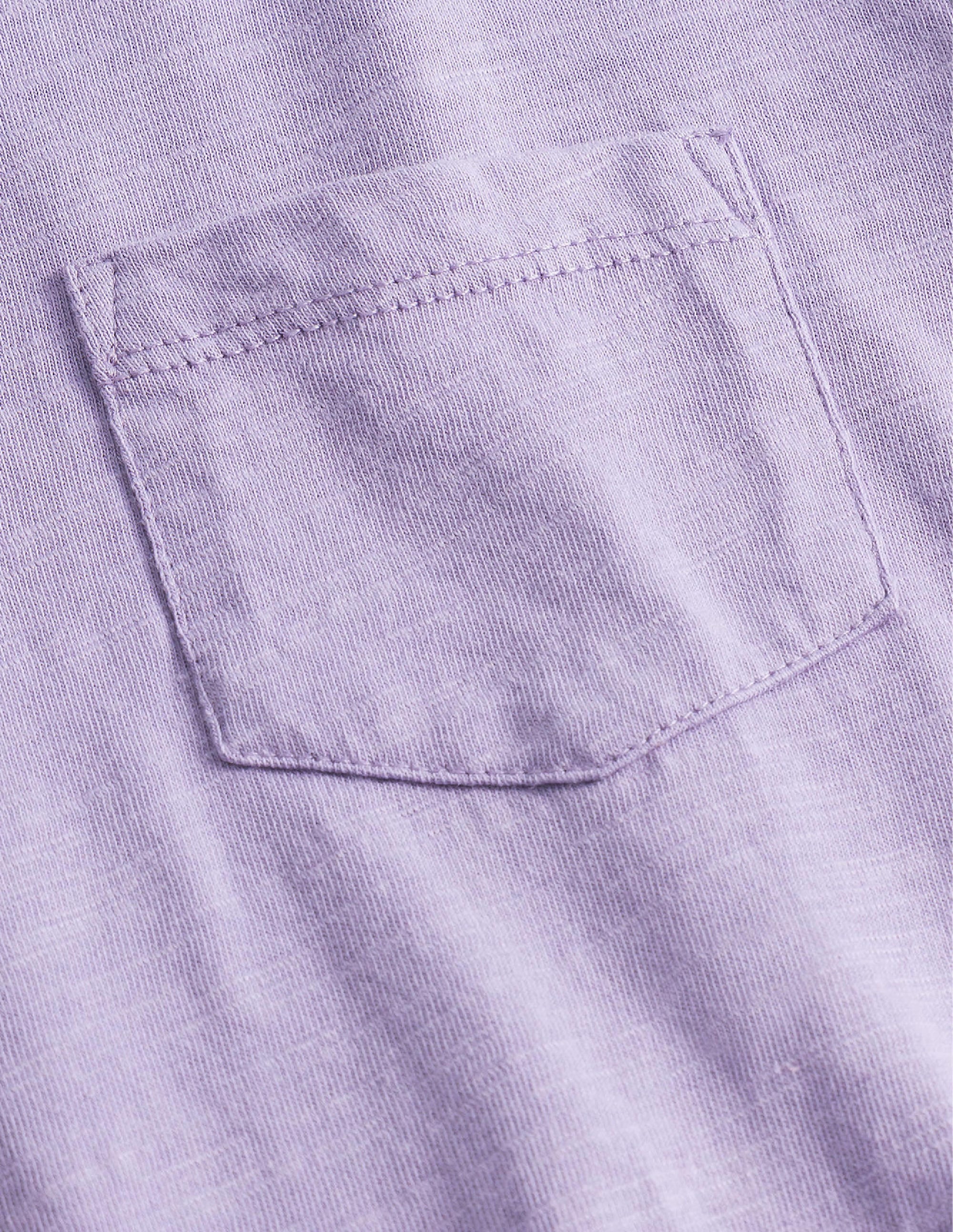 Long-sleeved Washed T-shirt-Misty Lavendar Purple - Image 3