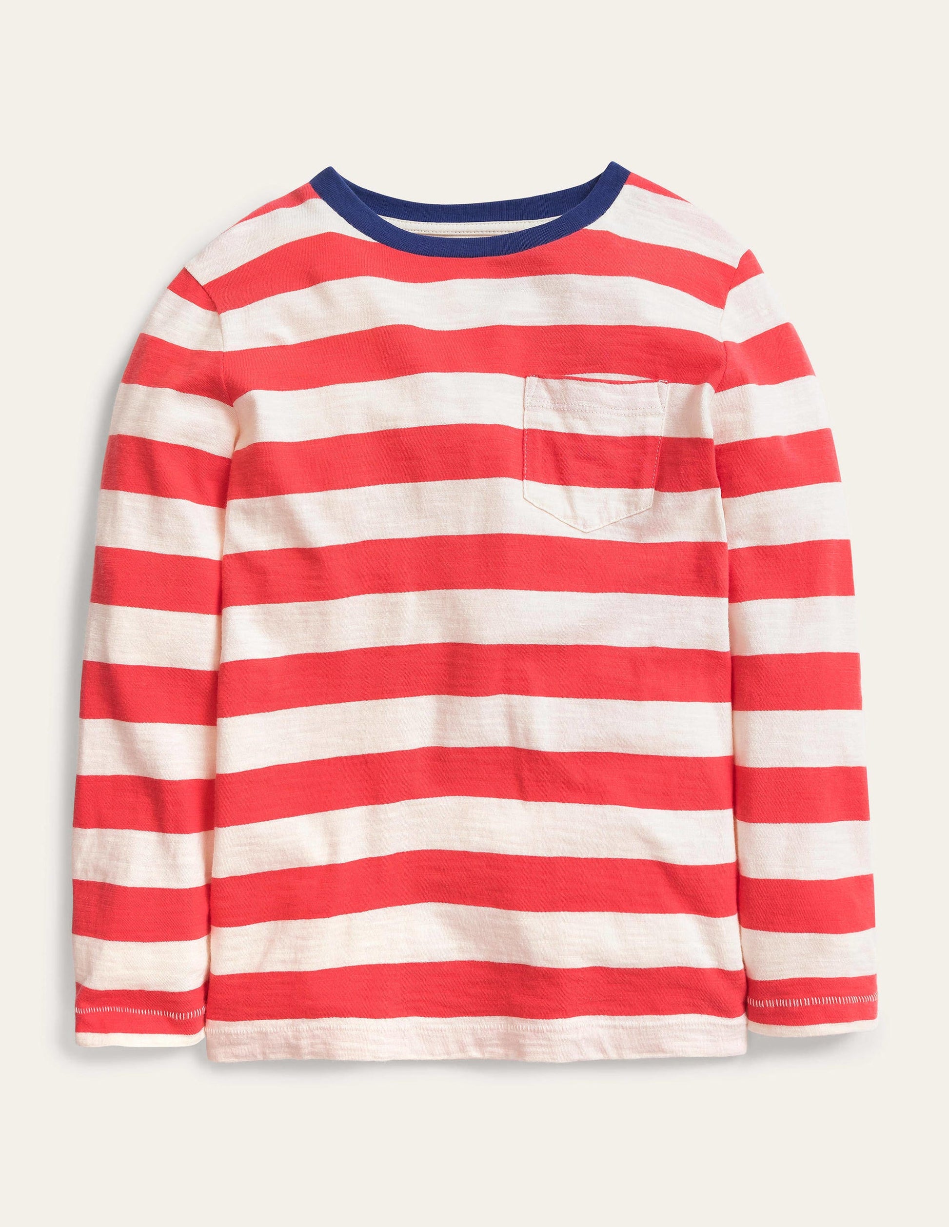 Long-sleeved Washed T-shirt-Jam /Vanilla pod-1