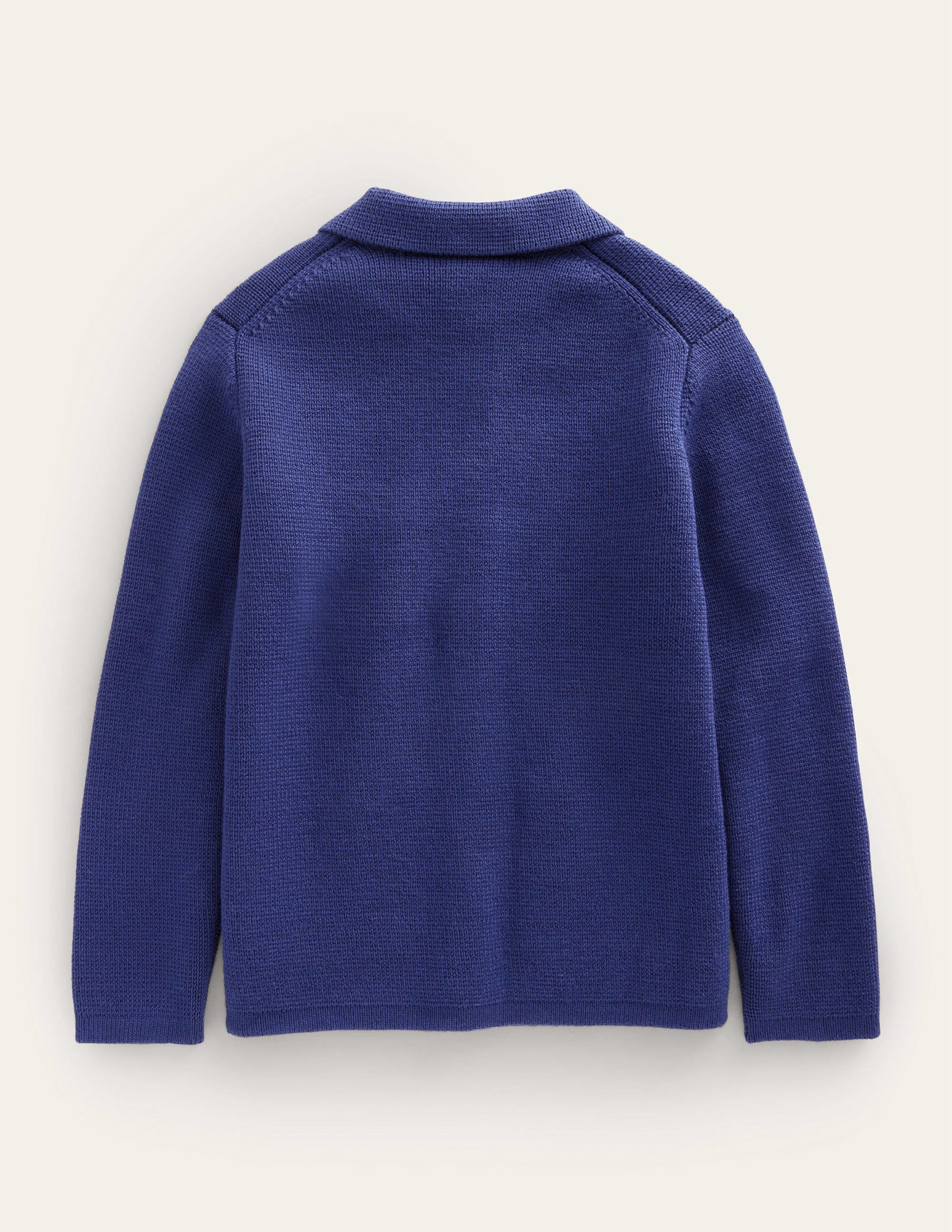 Knitted Button Through Jacket-College Navy - Image 2