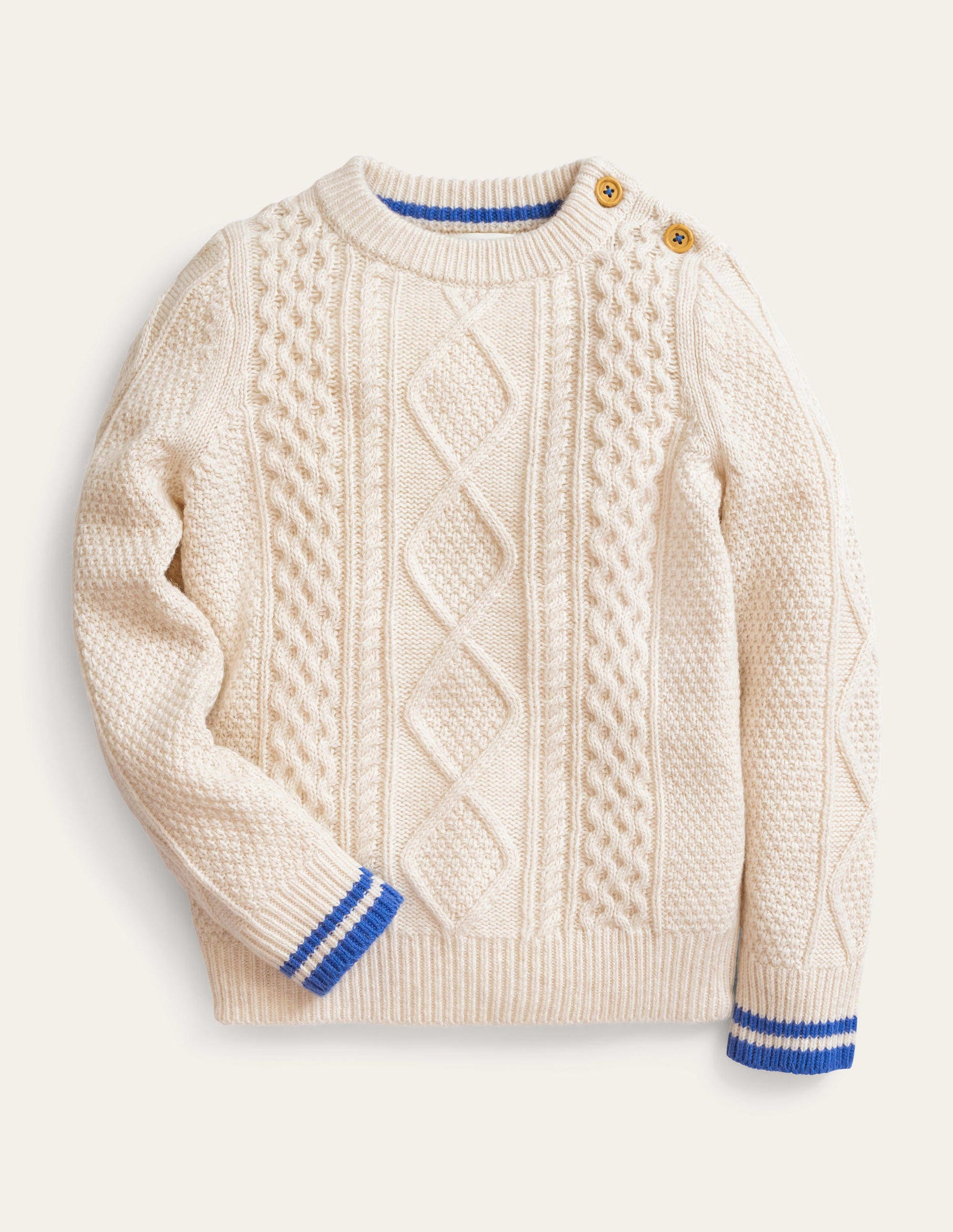 Cable Sweater-Ecru Marl-1