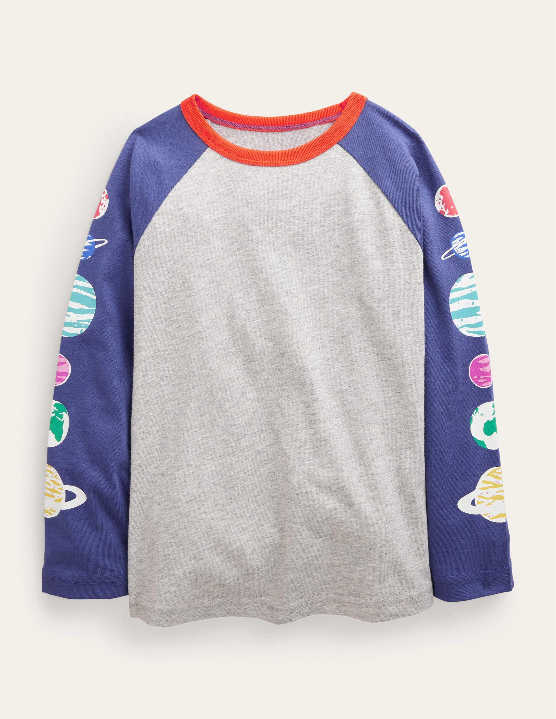 Glow Raglan T-shirt-Grey Marl/Starboard Planets-1