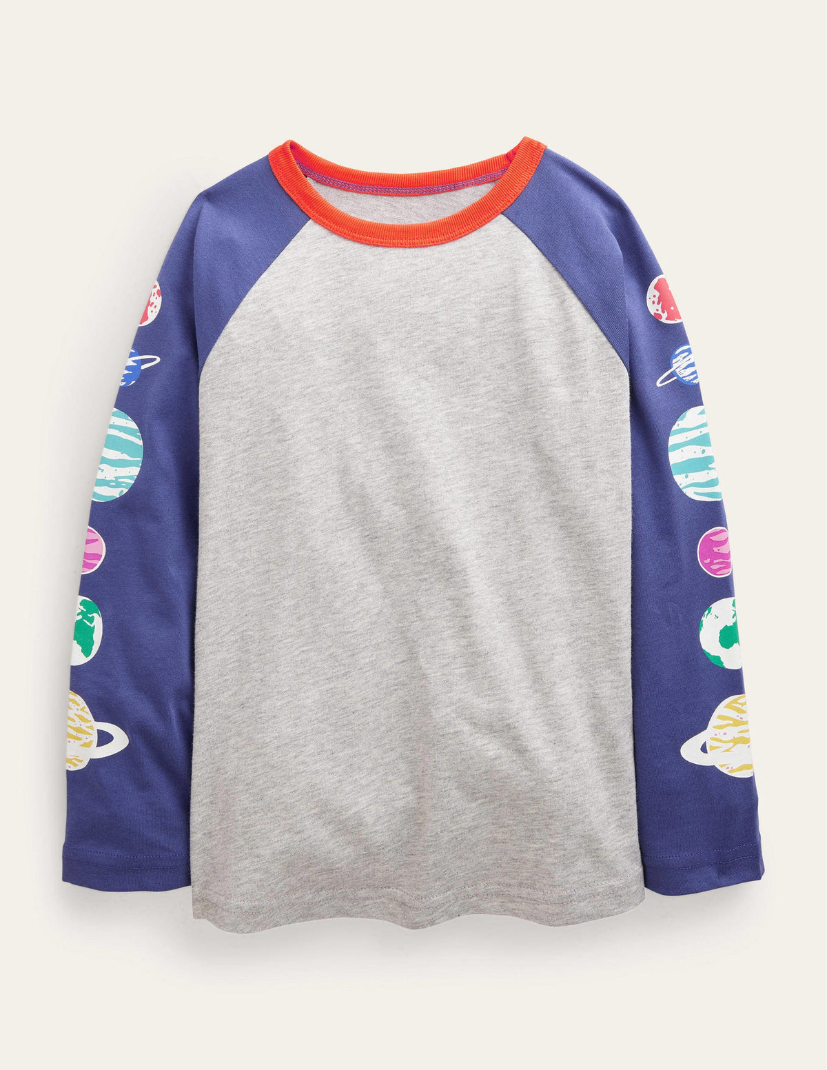 Glow Raglan T-shirt-Grey Marl/Starboard Planets - Image 1