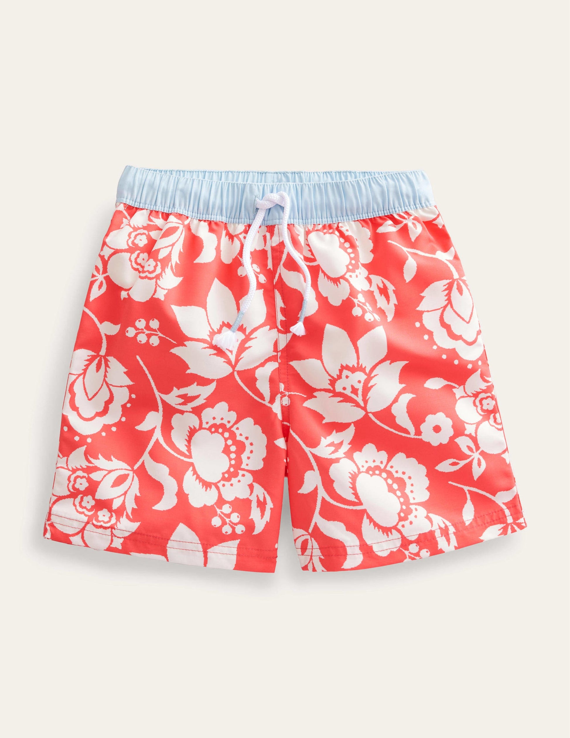 Swim Shorts-Red Floral-1