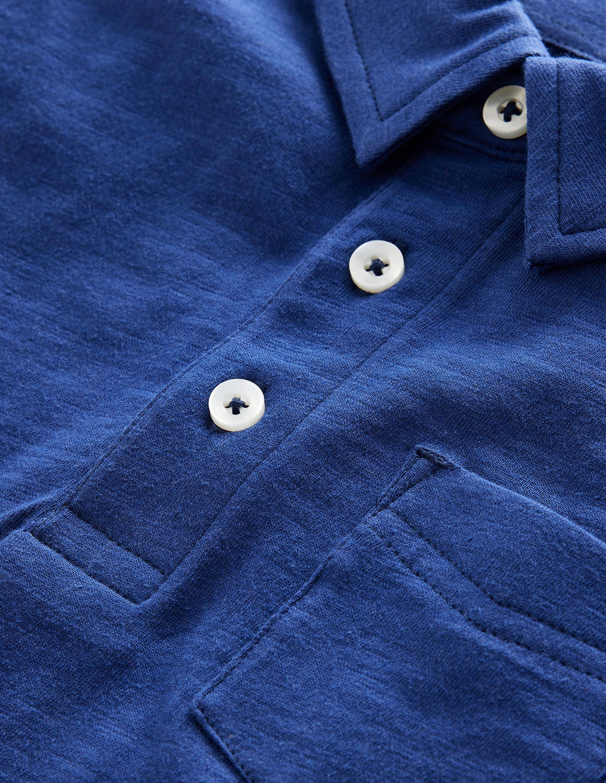 Slub Polo Shirt-Starboard Blue-3