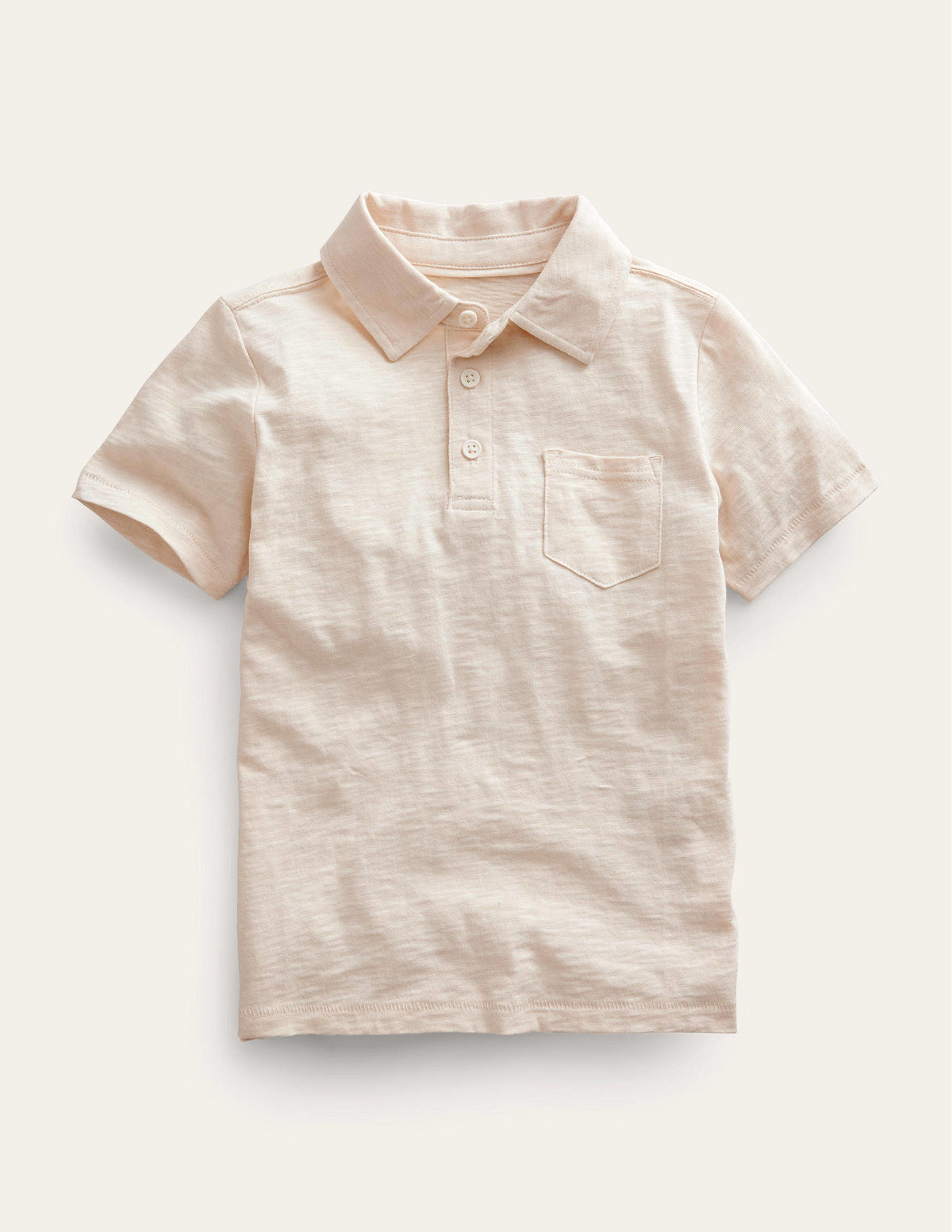 Slub Polo Shirt-Vanilla Pod White - Image 1