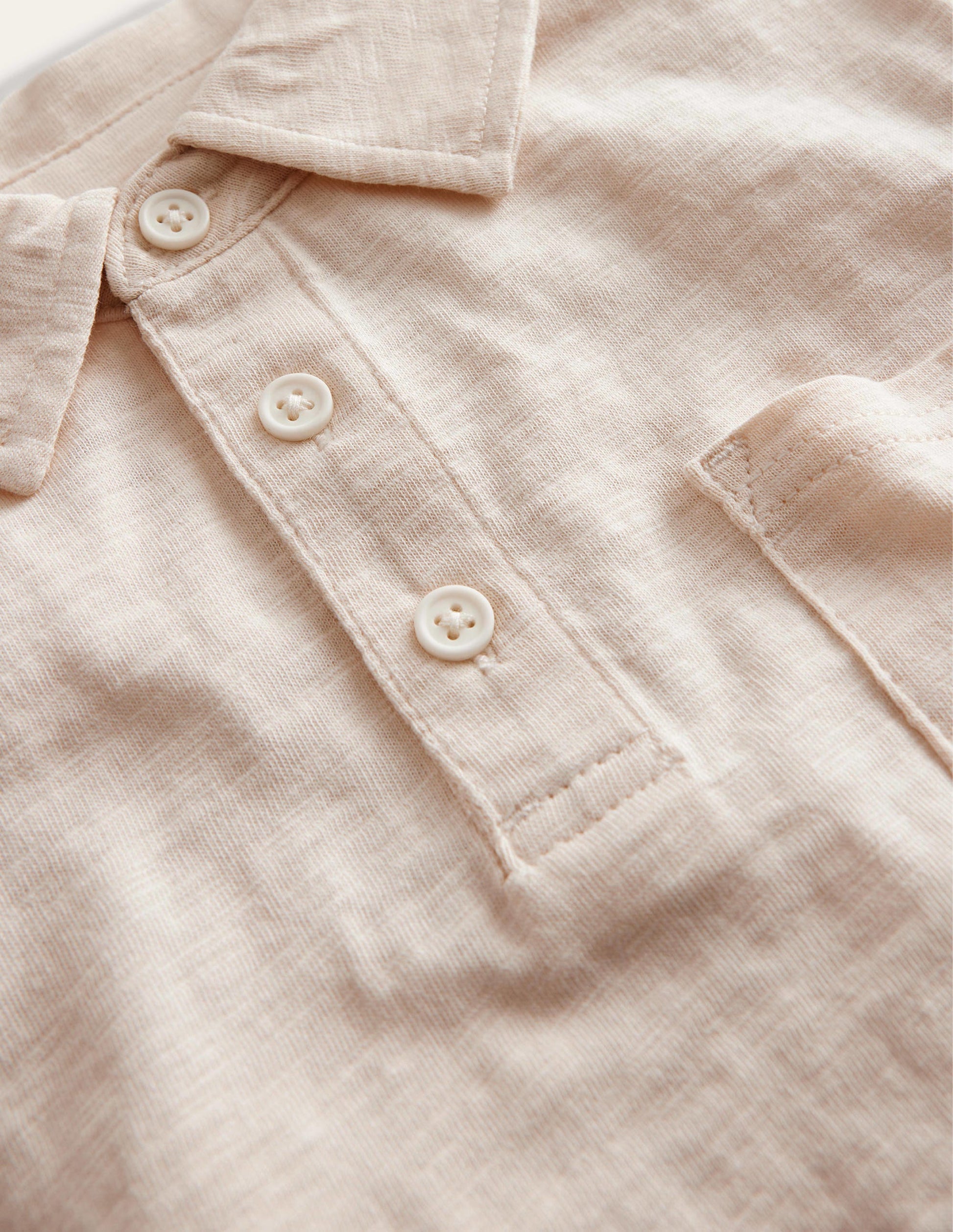 Slub Polo Shirt-Vanilla Pod White-3