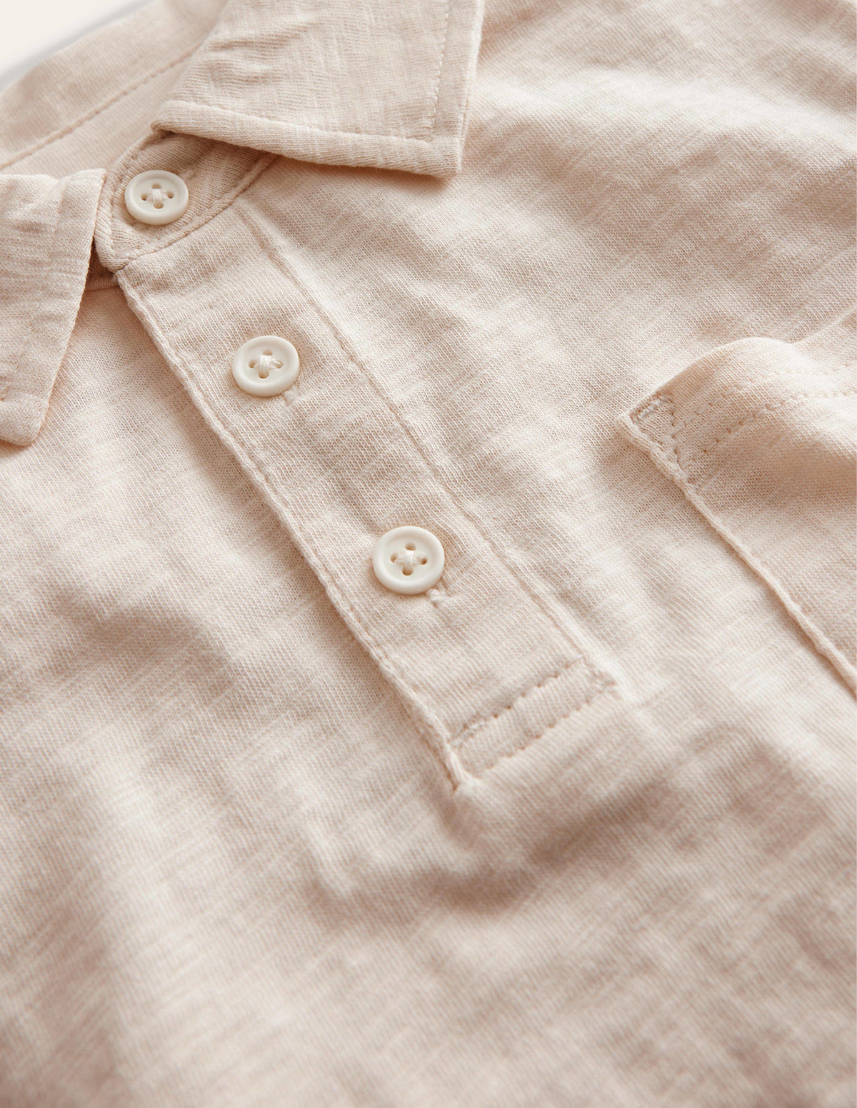 Slub Polo Shirt-Vanilla Pod White - Image 3