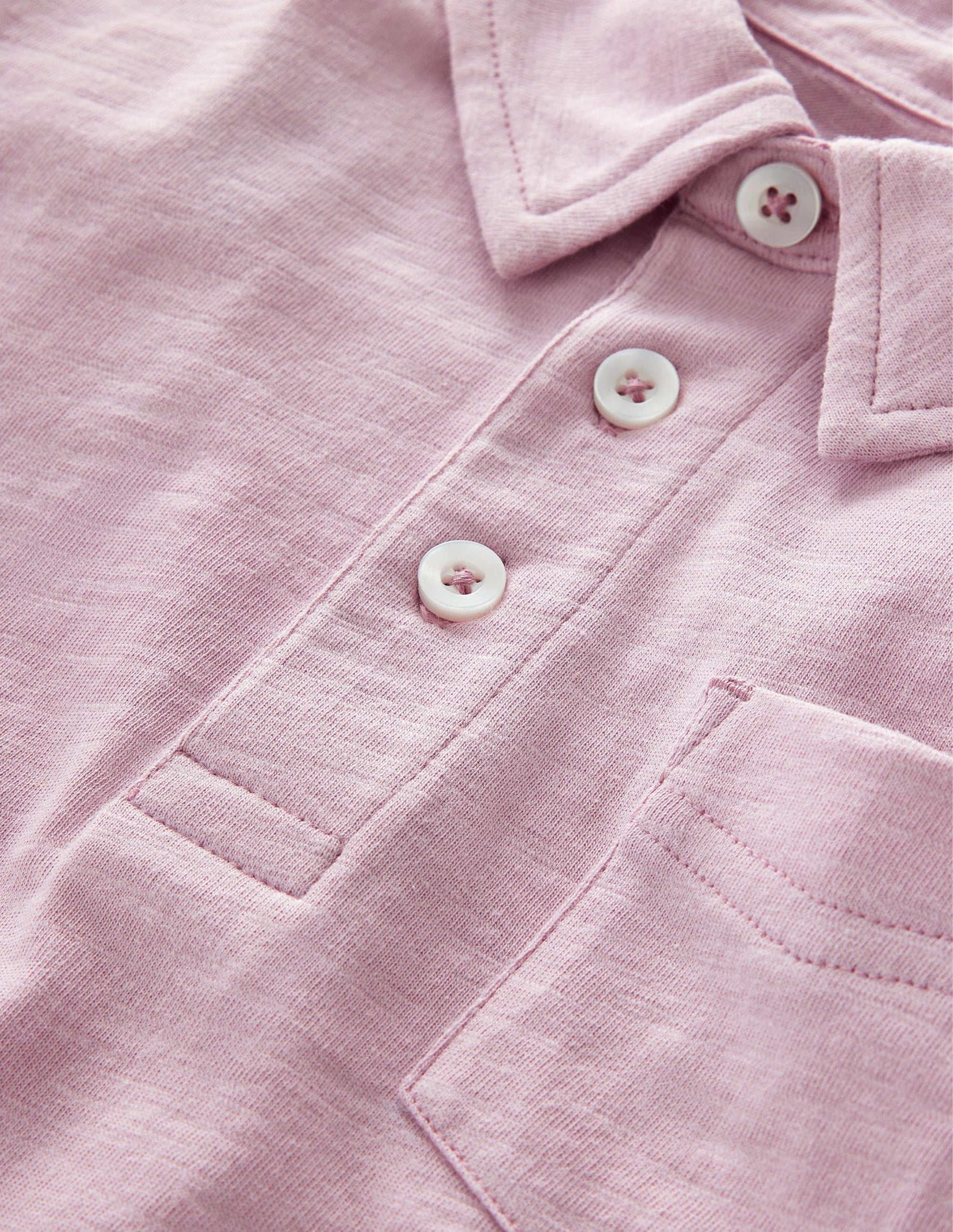 Slub Polo Shirt-Pink-3