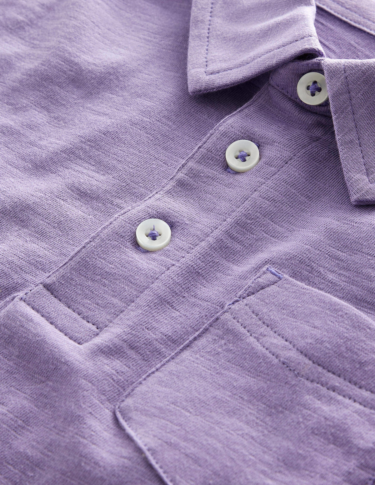 Slub Polo Shirt-Misty Lavender - Image 3
