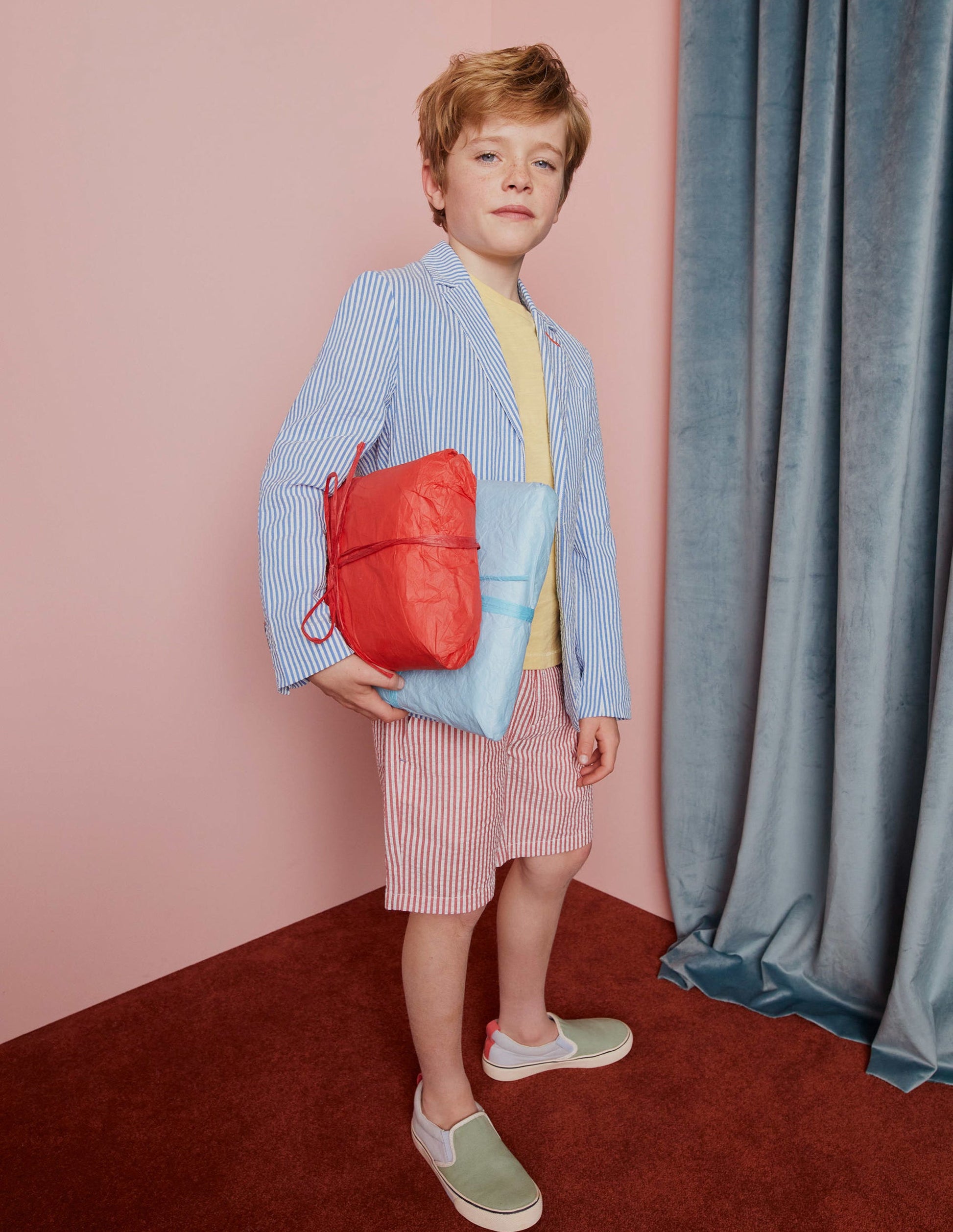 Seersucker Shorts-Jam Red/Ivory Stripe-7