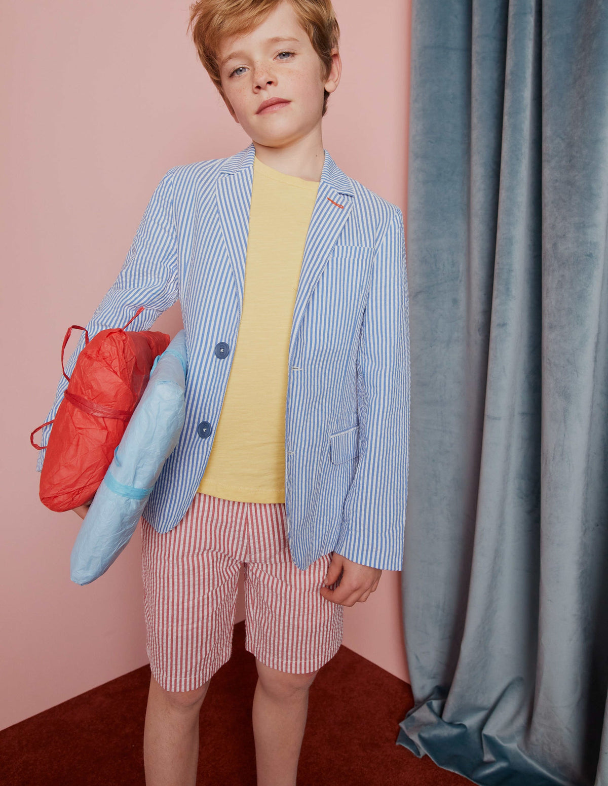 Seersucker Shorts-Jam Red/Ivory Stripe-8