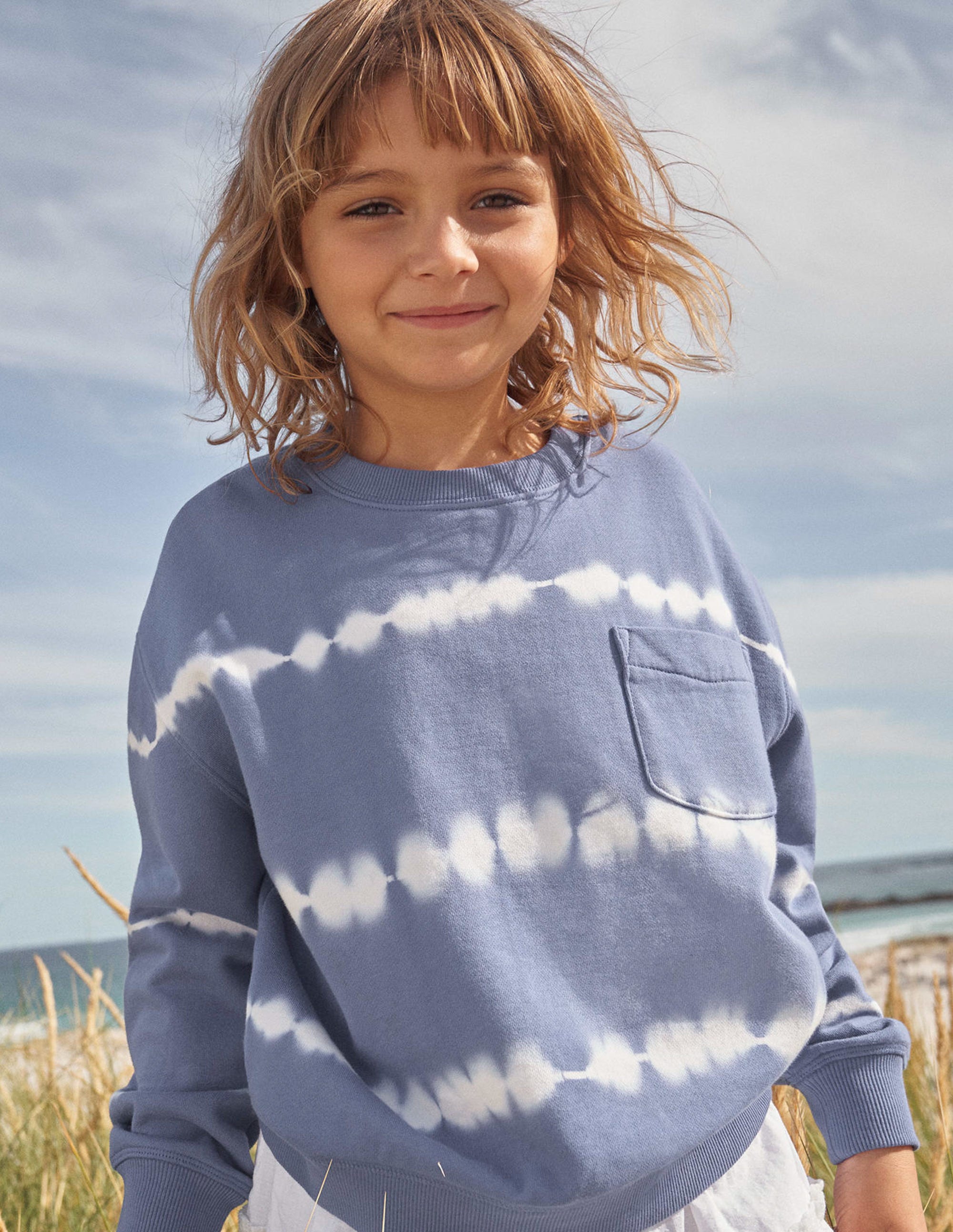 Tie Dye Sweatshirt-Blue/Ivory - Image 4