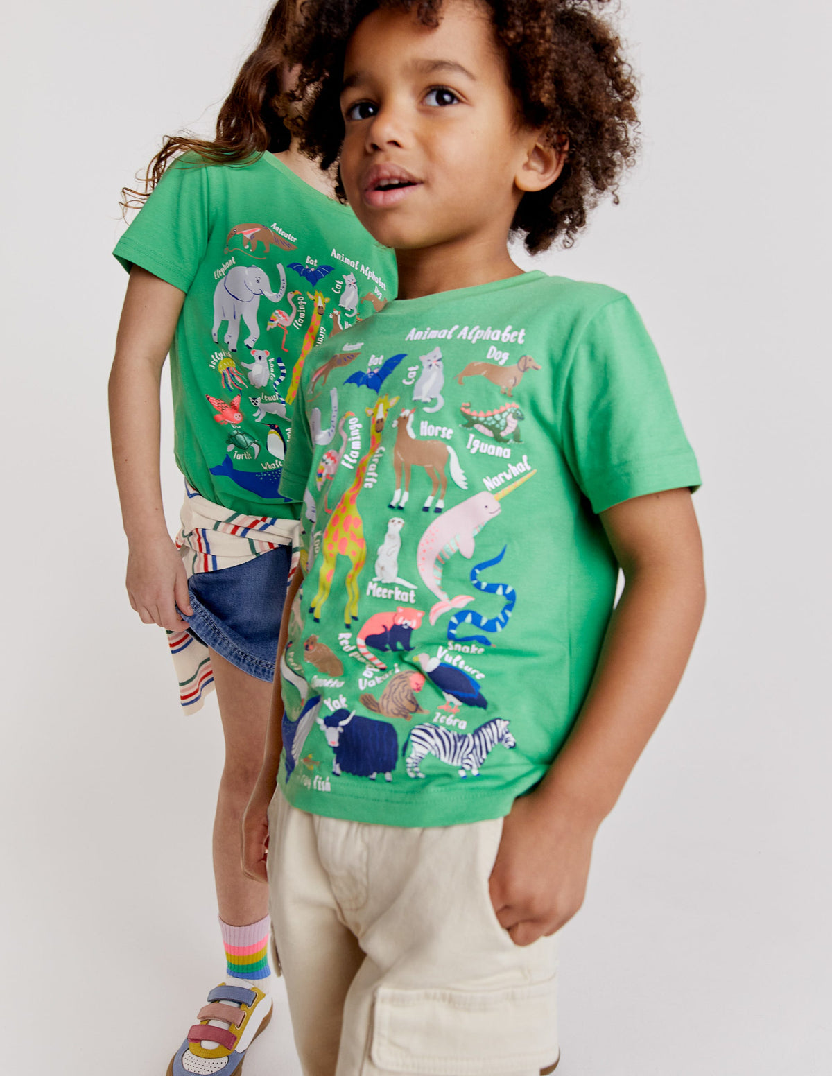Animal Education T-shirt-Aloe Green Animal Alphabet-5