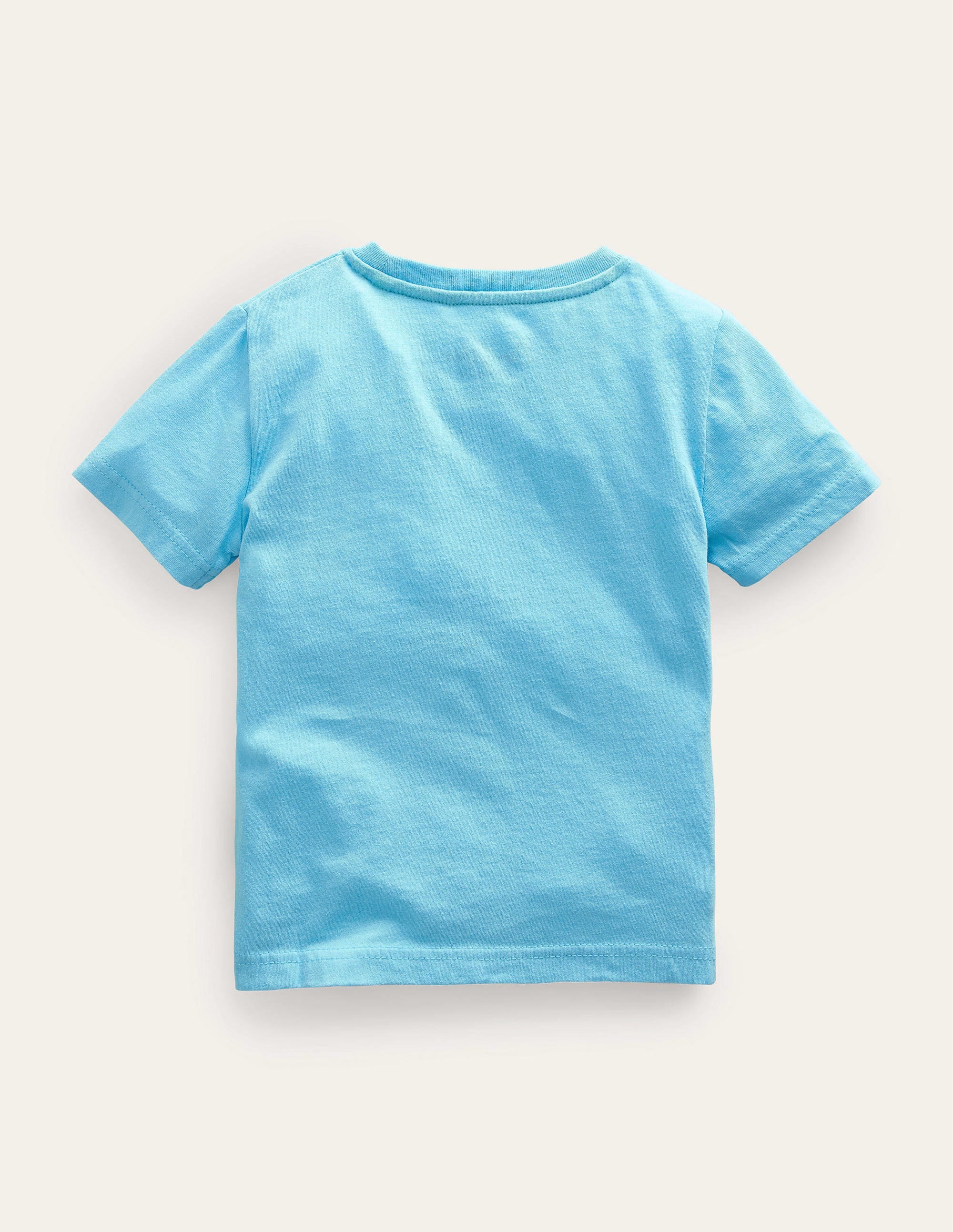 Transport Cotton T-Shirt-Aqua Blue Seaplane - Image 2