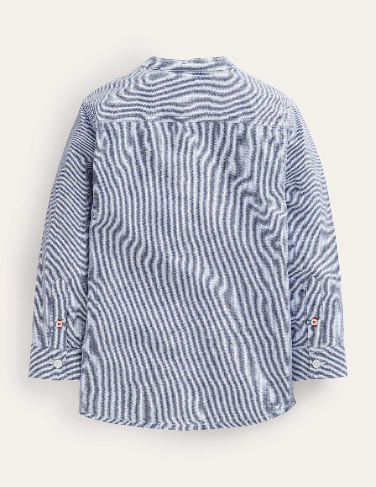 Patterned Grandad Shirt-Blue Ticking - Image 2