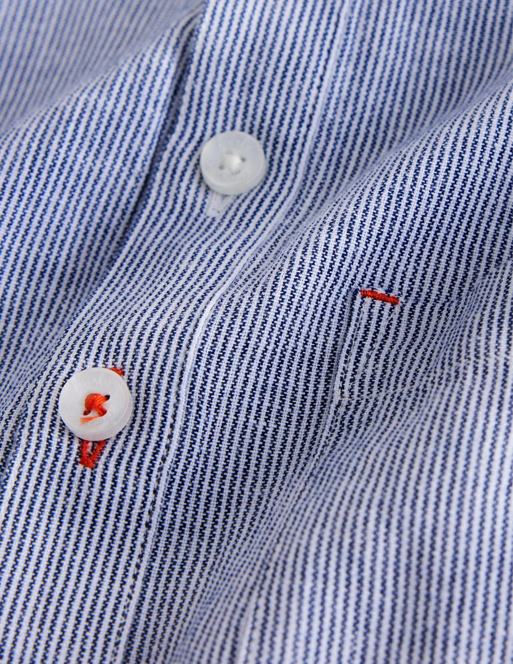 Patterned Grandad Shirt-Blue Ticking-3