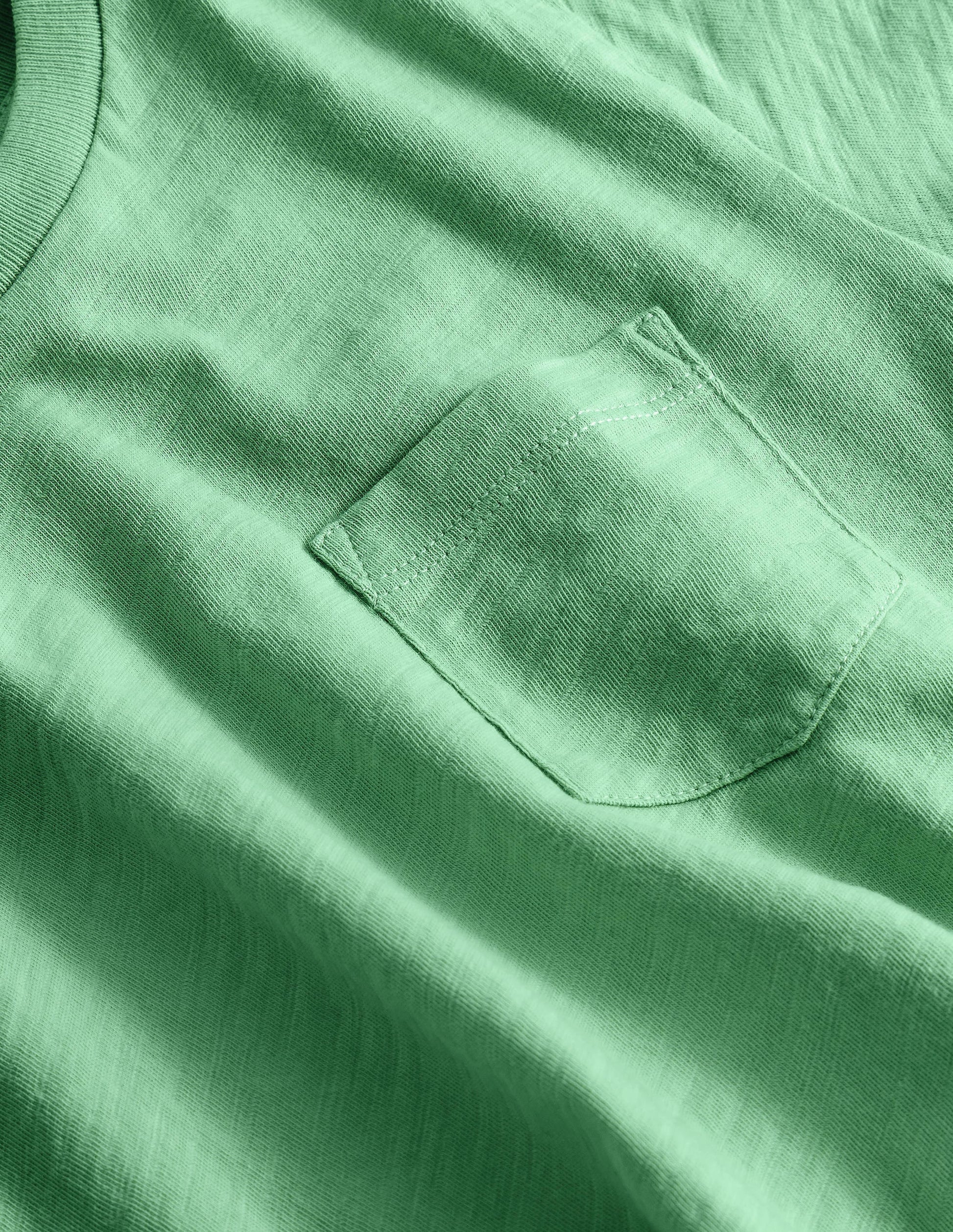 Washed Slub T-shirt-Deep Grass Green-3