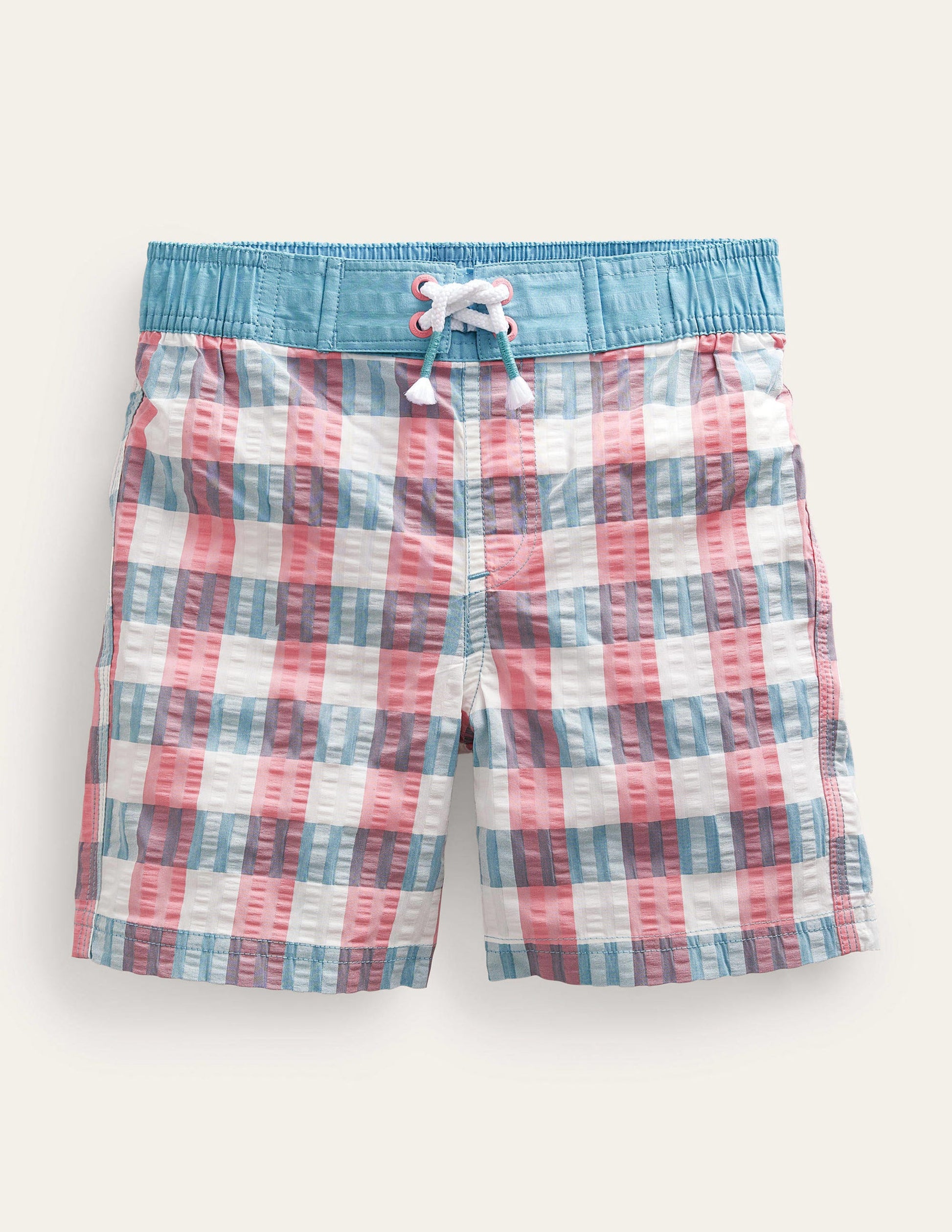 Board Shorts-Pink/Green Check-1