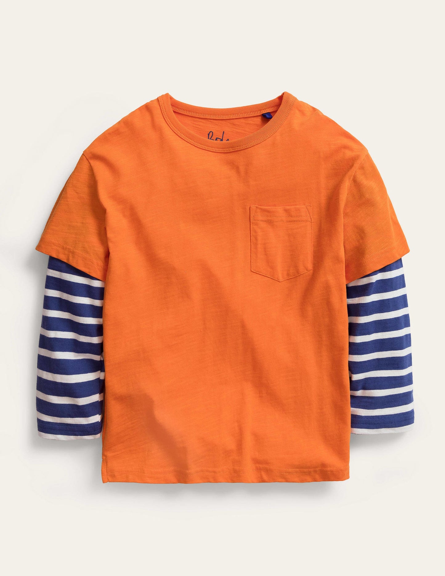 Mock Long Sleeve T-Shirt-Fire Opal Orange