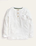 Washed Henley T-shirt-White