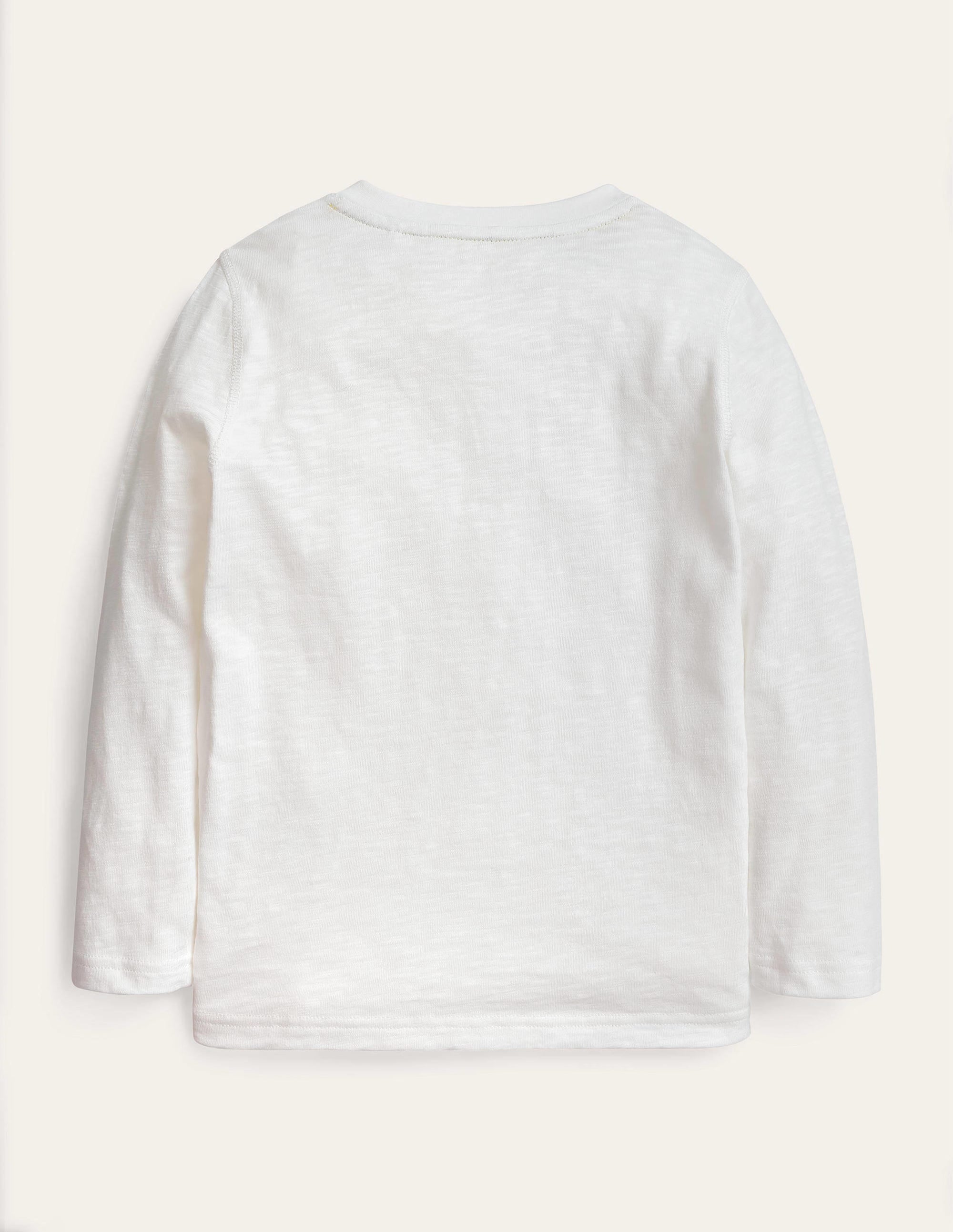 Washed Henley T-shirt-White - Image 2