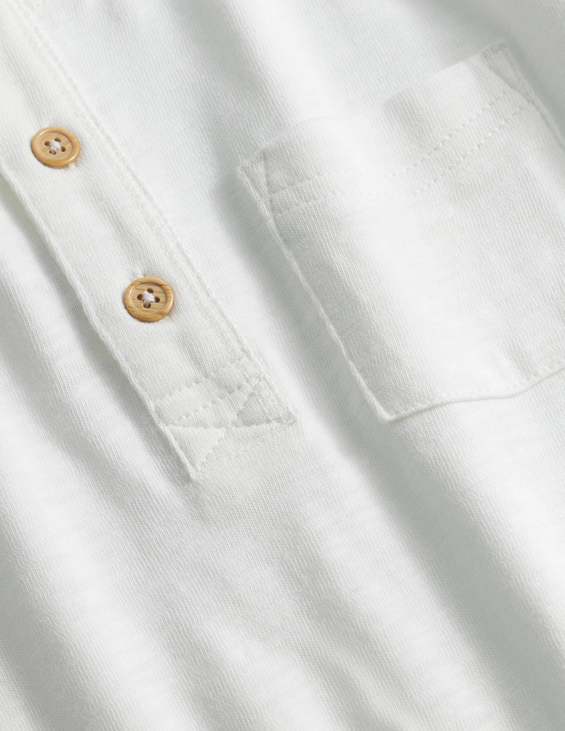 Washed Henley T-shirt-White-3