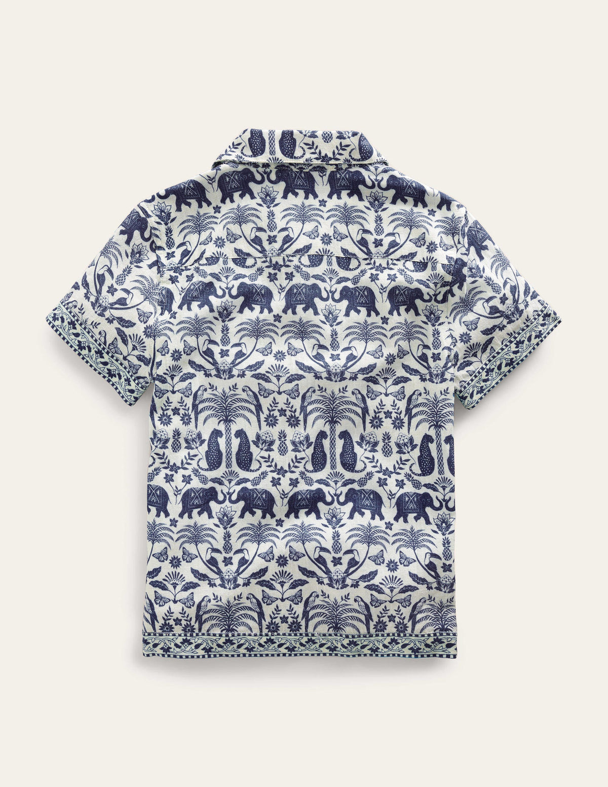 Border Printed Shirt-Sapphire Woodblock Tropical - Image 2