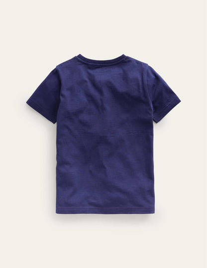 Small Superstitch T-shirt-College Navy Dinos-2