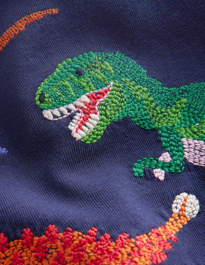 Small Superstitch T-shirt-College Navy Dinos-3