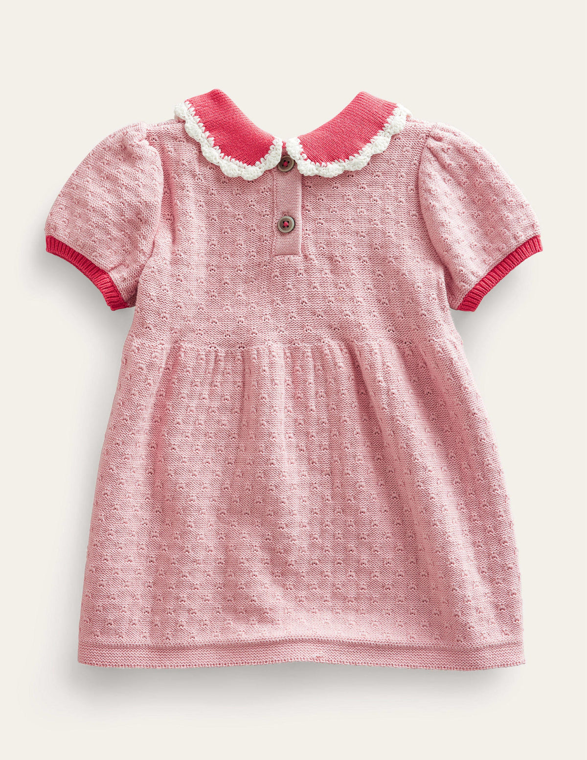 Puff Sleeve Knitted Dress-Boto Pink - Image 2