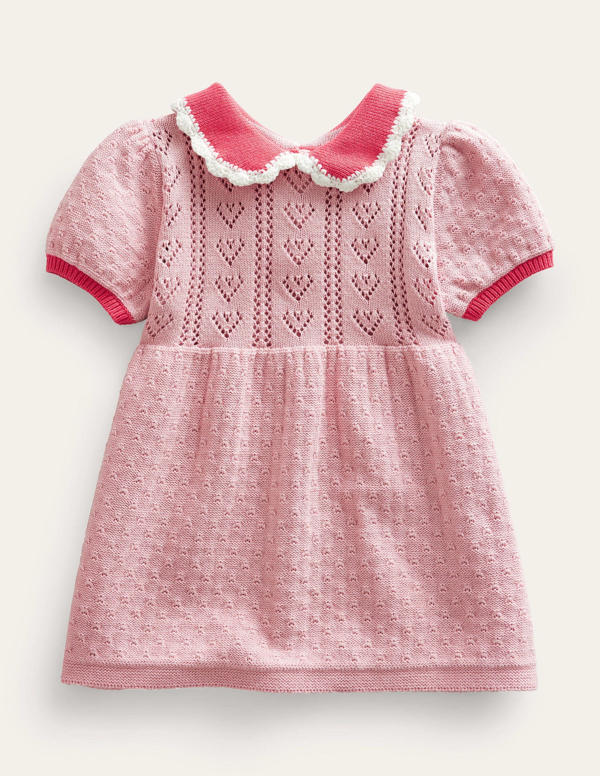 Puff Sleeve Knitted Dress-Boto Pink-1