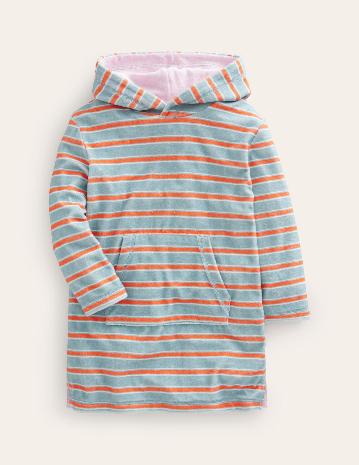 Towelling Throw-on-Tourmaline Blue/Orange - Image 1