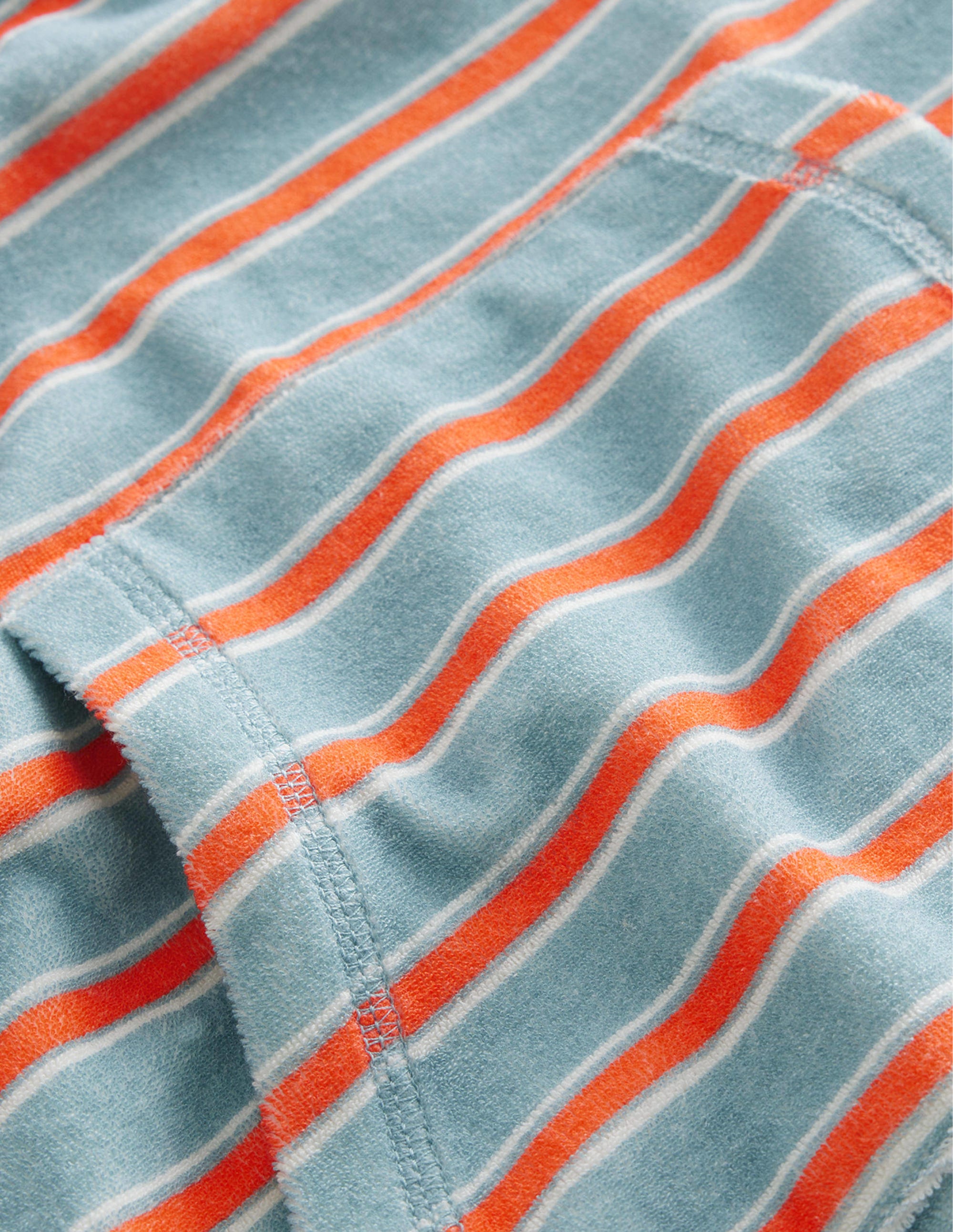 Towelling Throw-on-Tourmaline Blue/Orange - Image 3