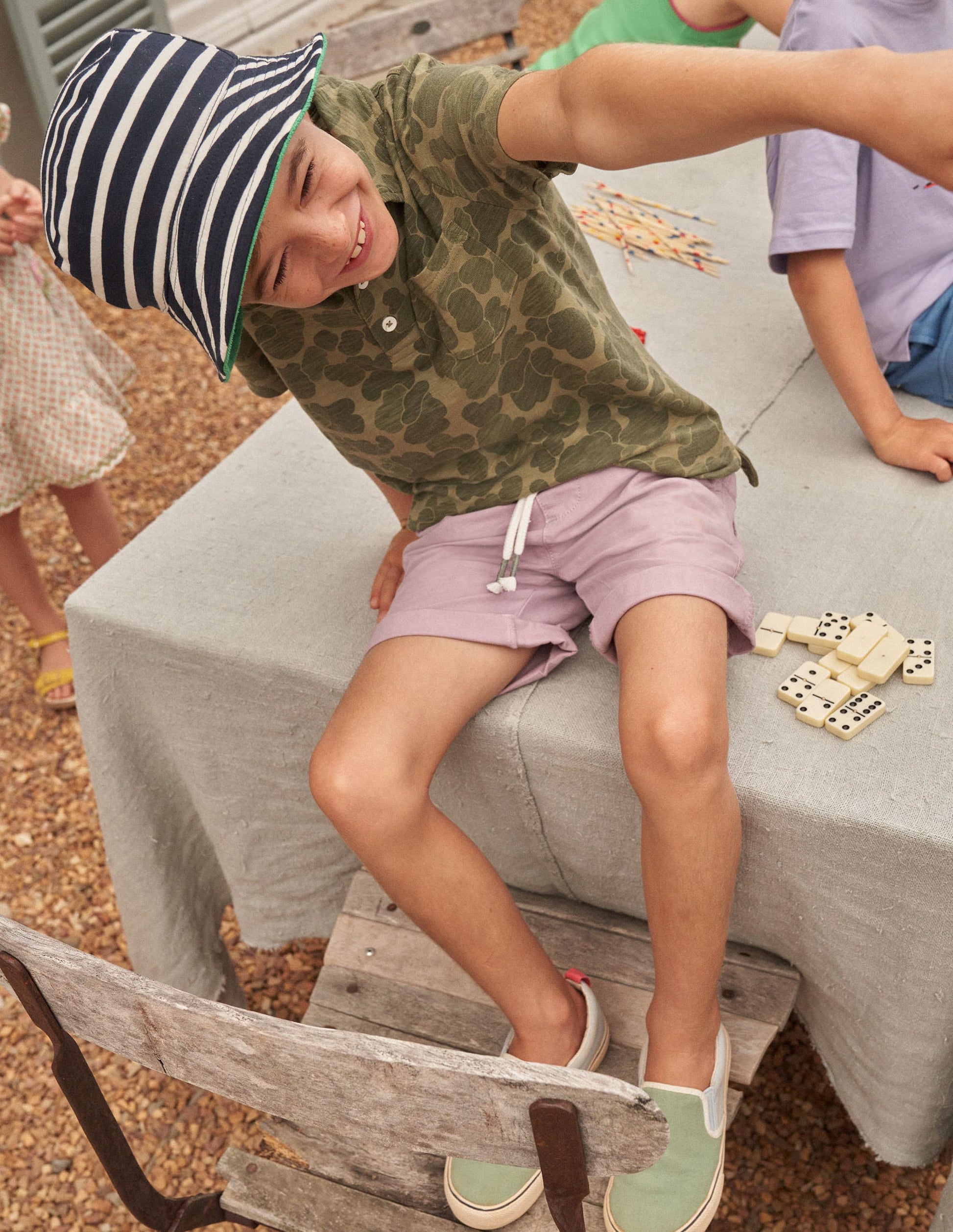 Pull-on Drawstring Shorts-Smokey Lavender-4